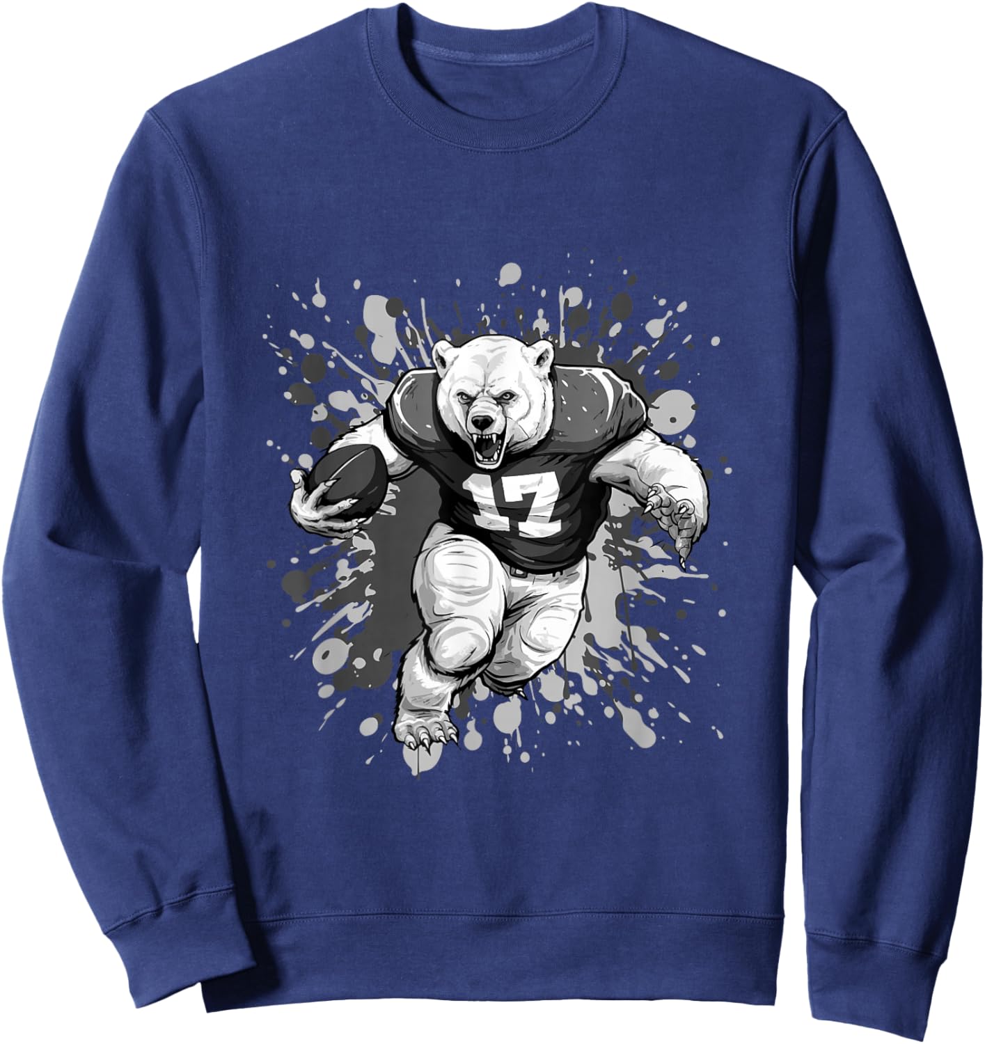 Polar Bear Playing American Football Team Animal Sweatshirt - Sweatshirt | Navy