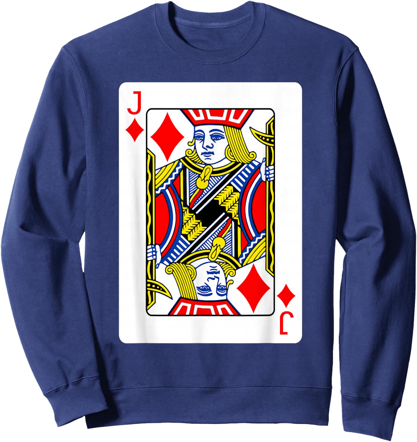 Jack Of Diamonds Playing Card Group Costume Poker Player Sweatshirt - Sweatshirt | Navy