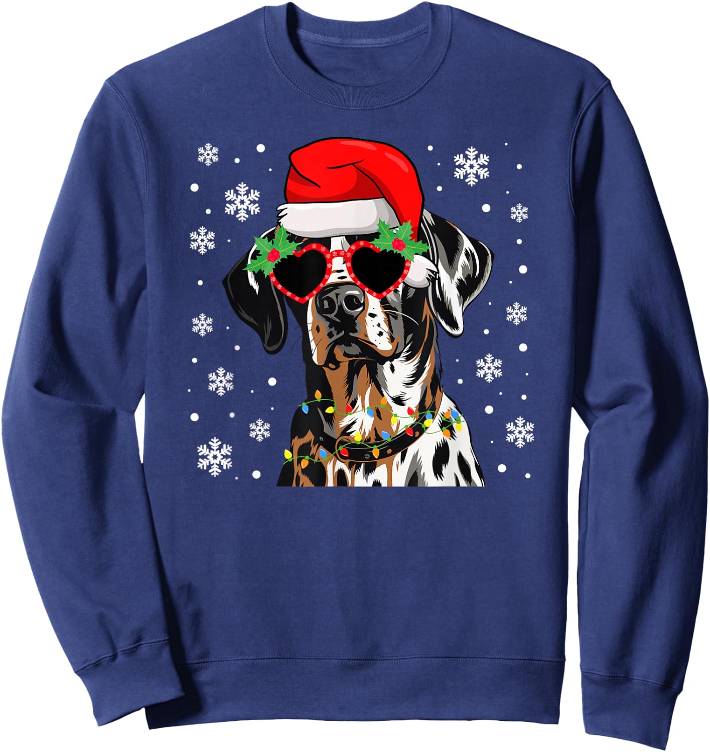 Catahoula Christmas Catahoula Leopard Dog Xmas Party Sweatshirt - Sweatshirt | Navy