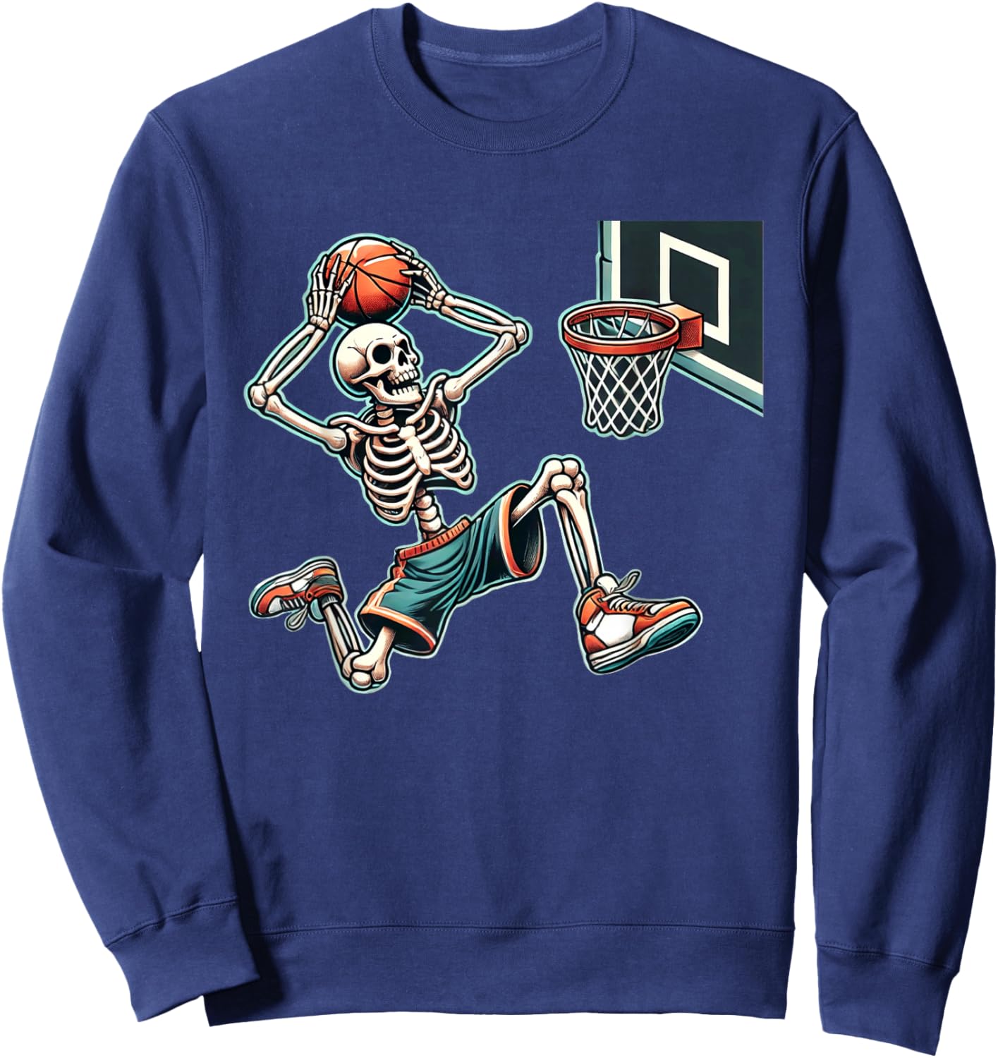 Halloween Basketball Skeleton Basketball Lover Sweatshirt - Sweatshirt | Navy