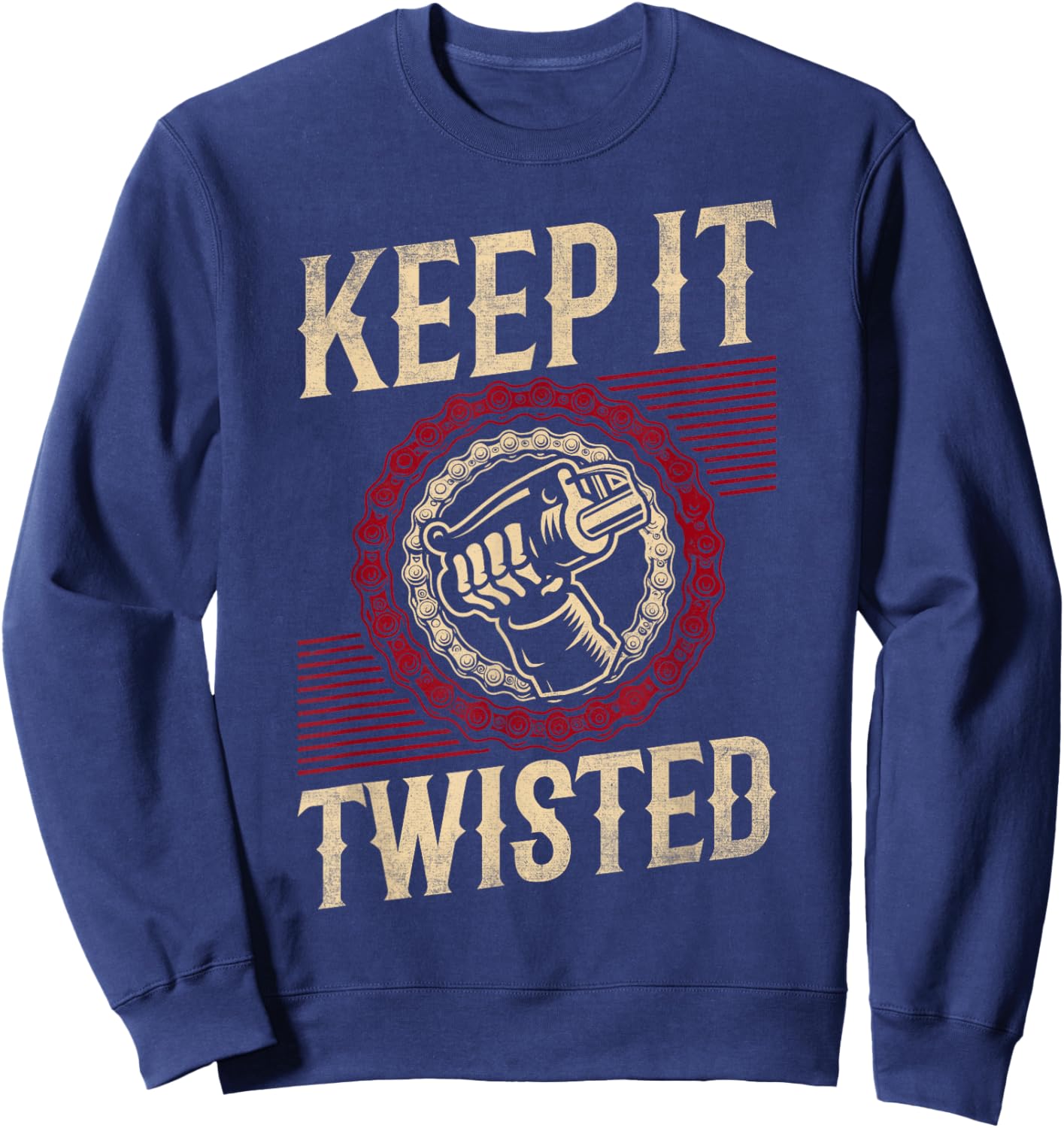 Keep It Twisted - Vintage Motorcycle Sweatshirt - Sweatshirt | Navy