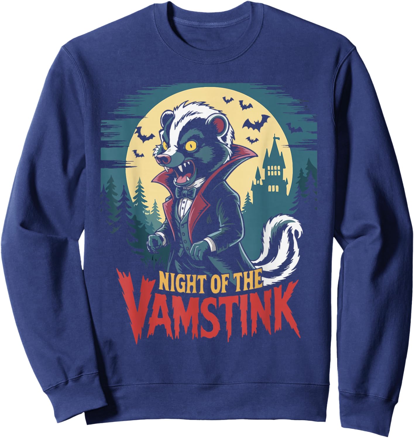 Skunk Stink Badger Vampire Vamstink Halloween Sweatshirt - Sweatshirt | Navy