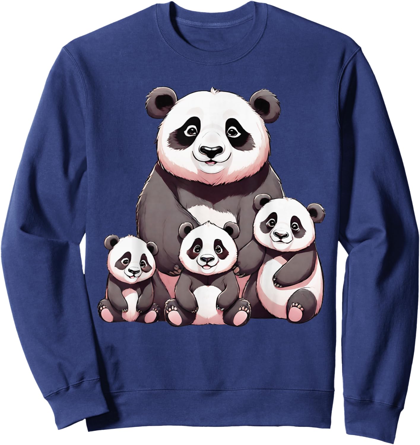 Cute Panda Bear and Cubs Family Mom Mother Gift Women Wife Sweatshirt - Sweatshirt | Navy