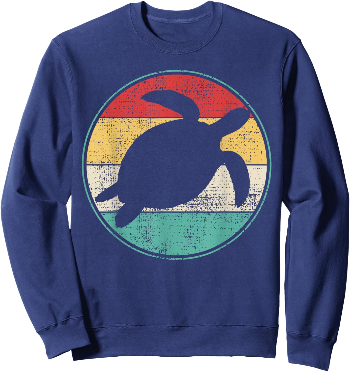 Vintage Retro Turtle Tortoise Waterturtle Marine Biologist Sweatshirt - Sweatshirt | Navy