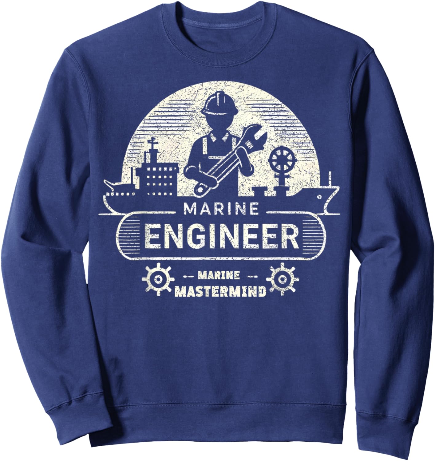 Marine Engineer Marine Mastermind Engineer Design Sweatshirt - Sweatshirt | Navy