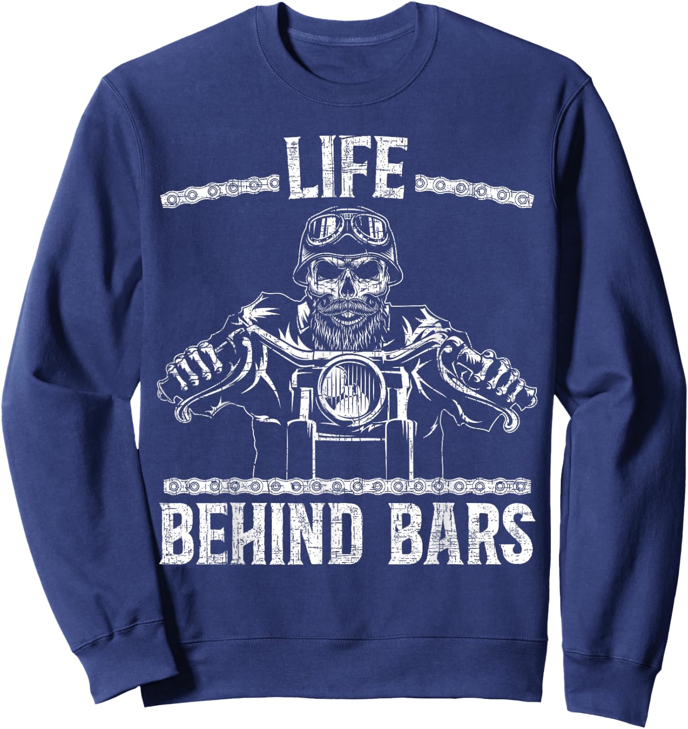 Life Behind Bars Biker Motorcycle Sweatshirt - Sweatshirt | Navy