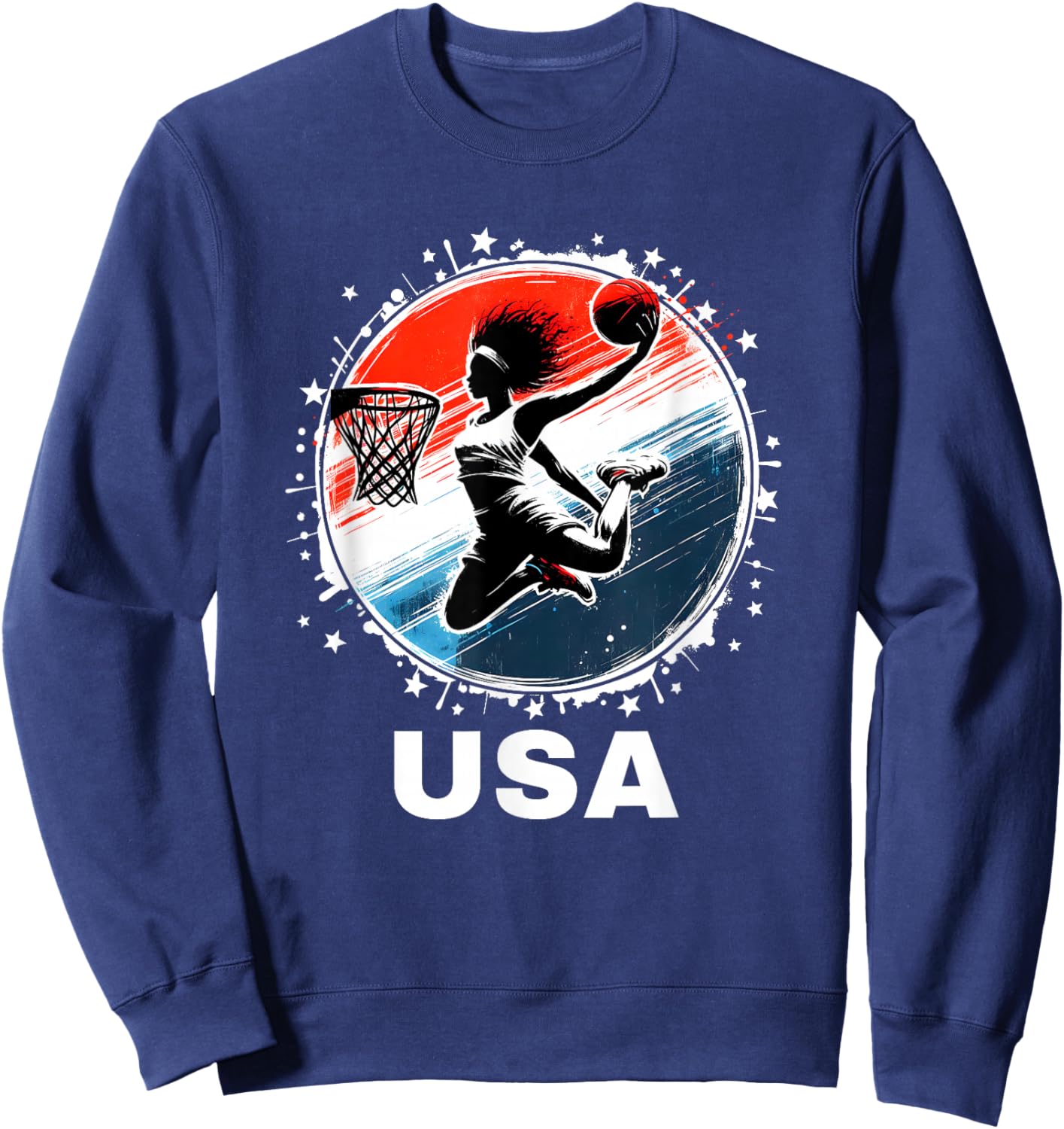 USA Team Basketball Shirt Basketball Women Basketball USA Sweatshirt - Sweatshirt | Navy