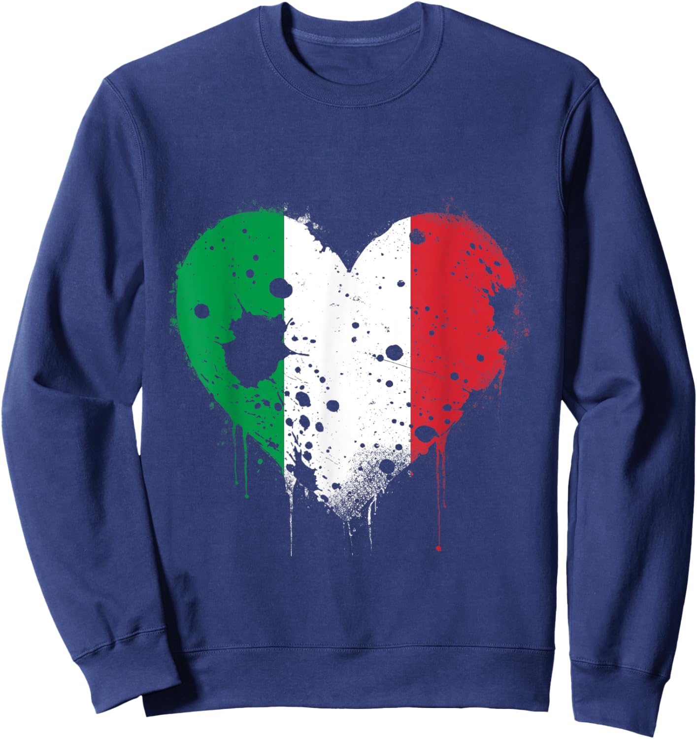 Italian Flag with Heart Shaped Roots Sweatshirt - Sweatshirt | Navy