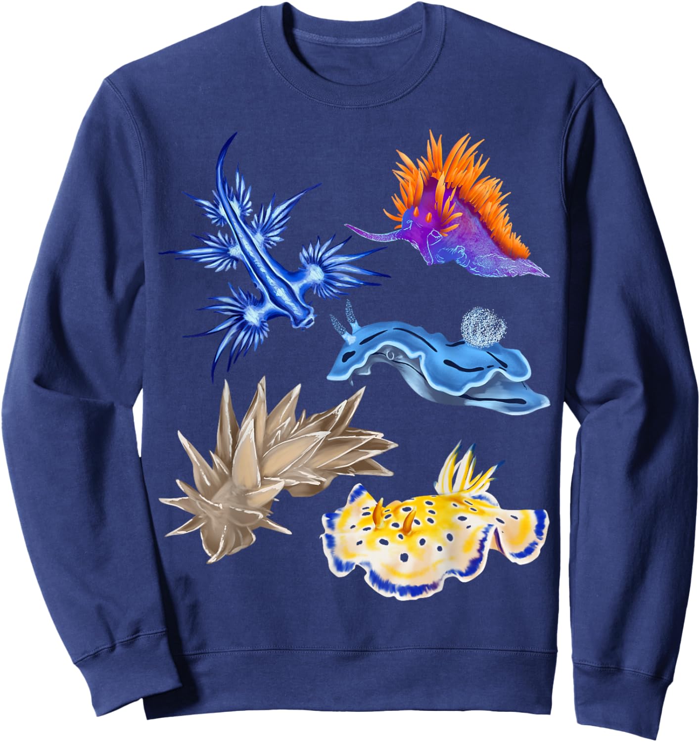 Nudibranch Oceanography Sea Slug Biologist Aquarists Sweatshirt - Sweatshirt | Navy