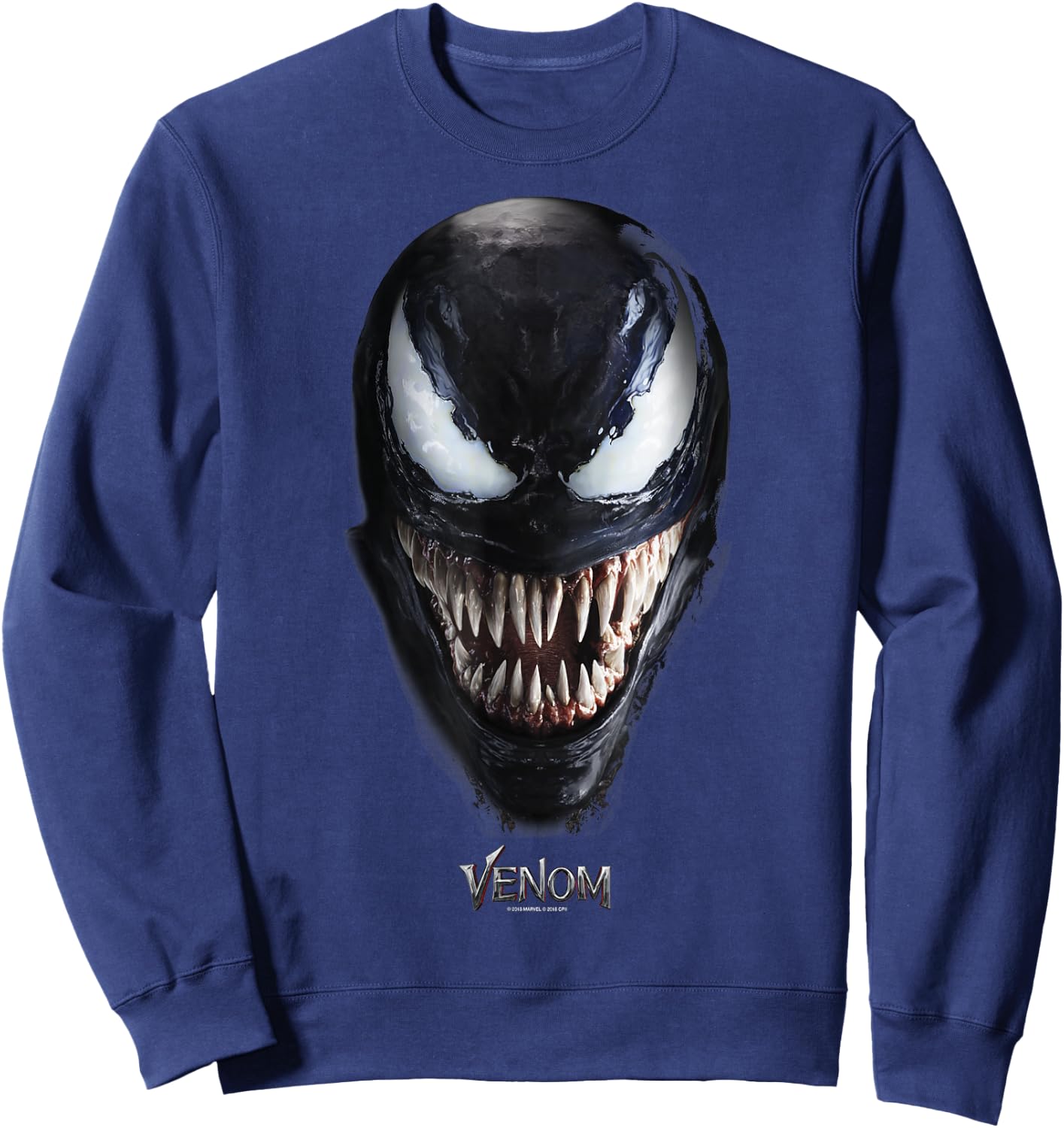 Marvel Venom Up Close Face Grin Small Sweatshirt - Sweatshirt | Navy