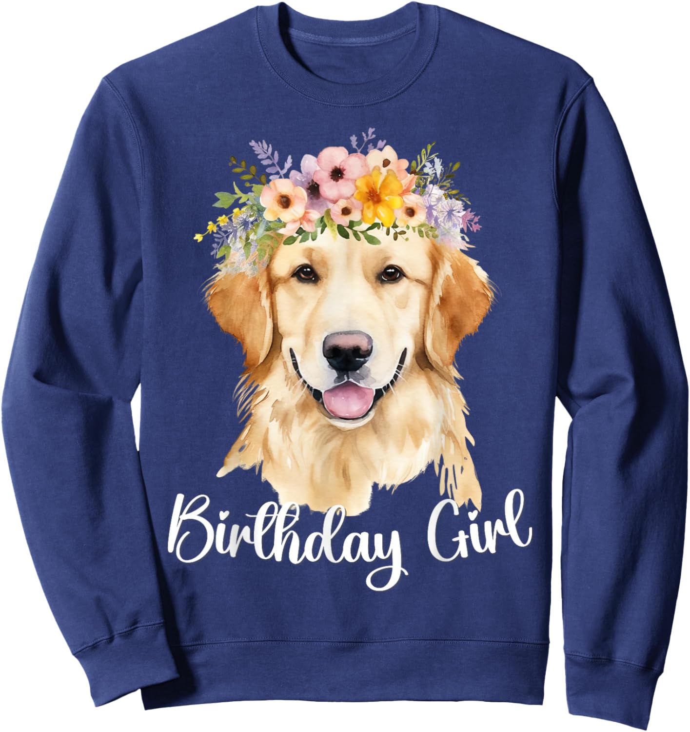 Dog Birthday Girl Golden Retriever Mom Birthday Party outfit Sweatshirt - Sweatshirt | Navy