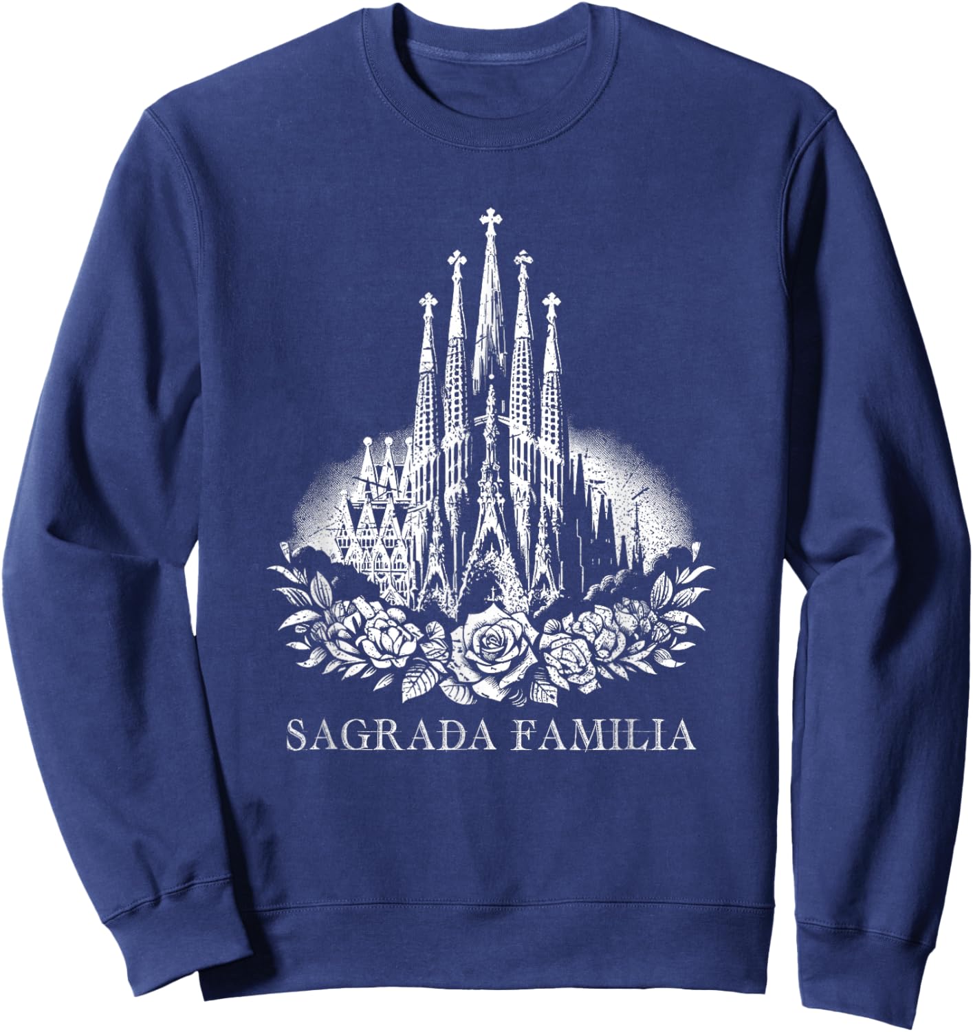 Basílica de la Sagrada Família Barcelona Vintage Floral Sweatshirt - Sweatshirt | Navy