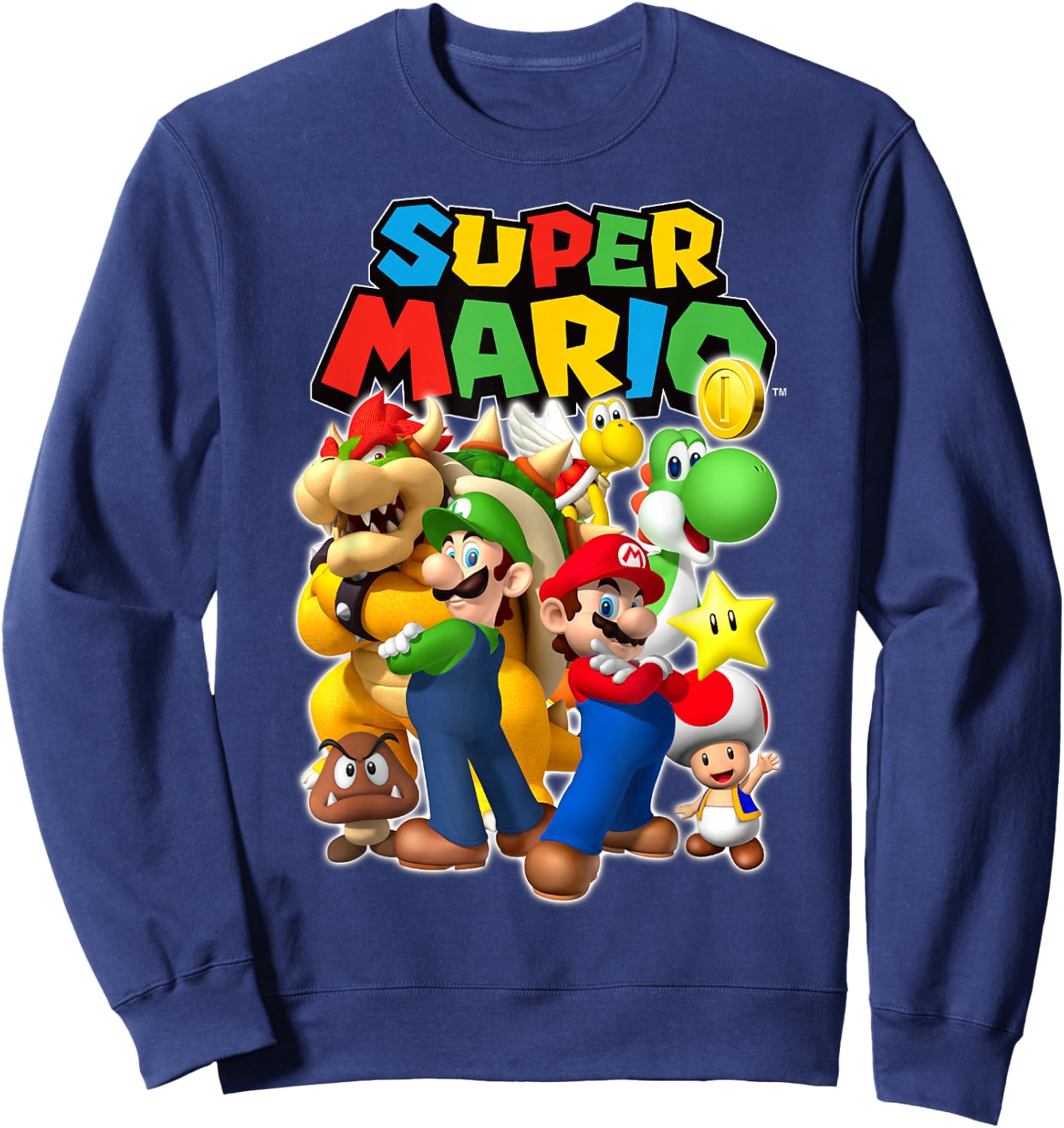 Super Mario Originals Group Shot Sweatshirt - Sweatshirt | Navy