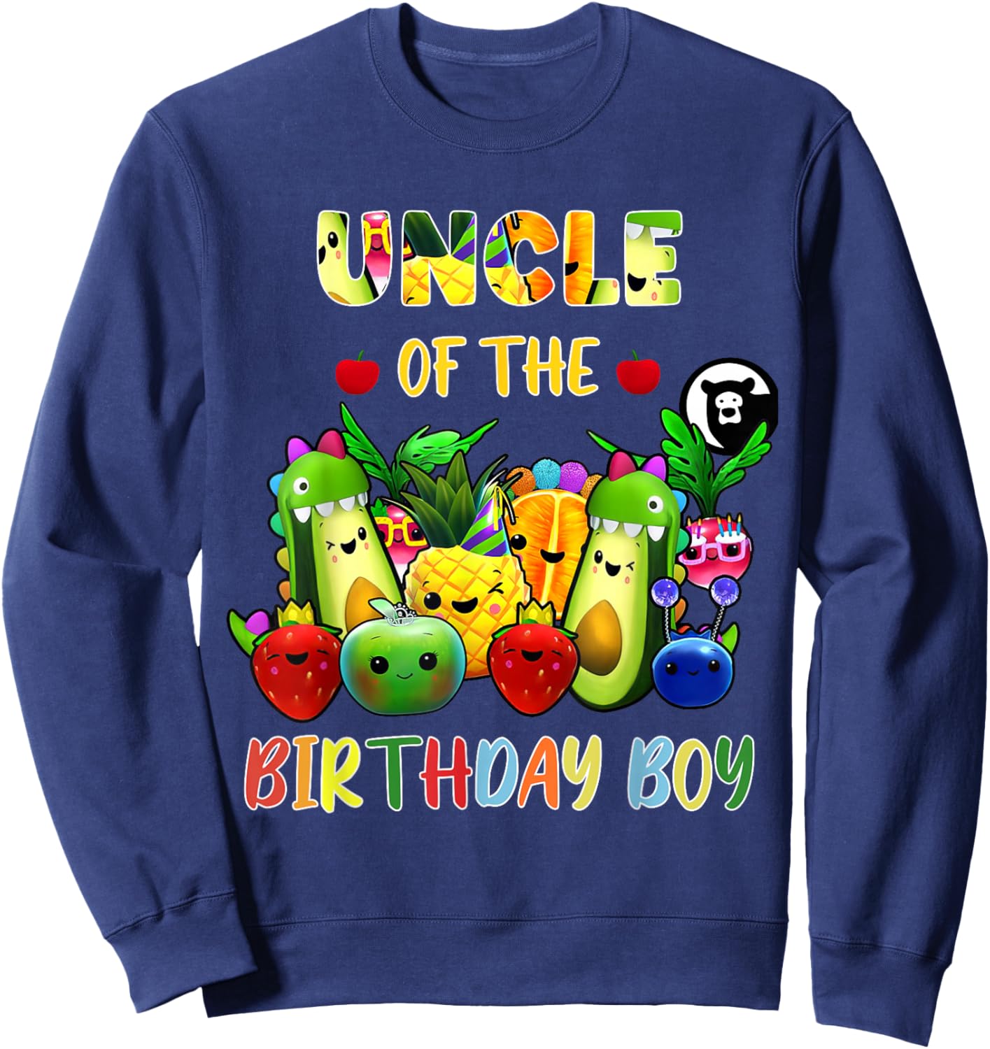 Uncle Of The Birthday Boy Family Fruit Birthday Hey Bear Sweatshirt - Sweatshirt | Navy