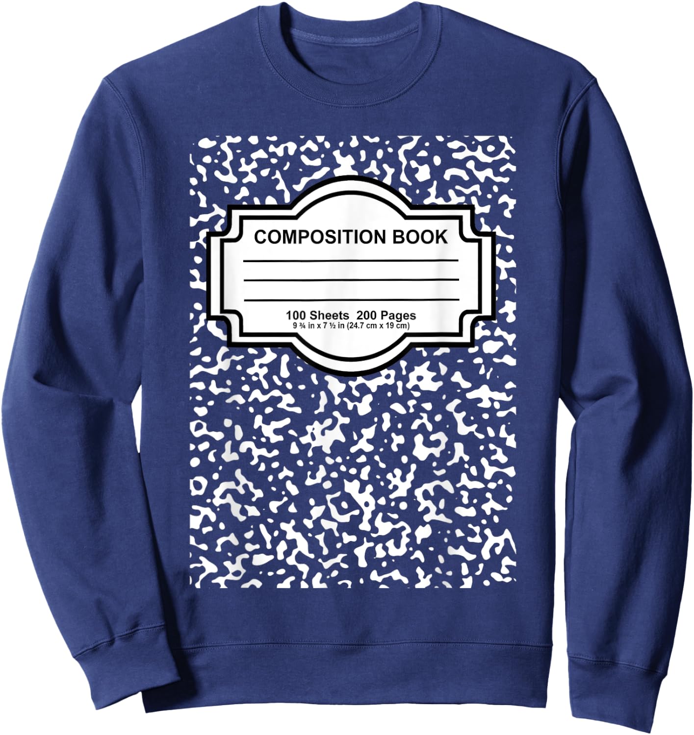 Composition Notebook Costume - Matching Group Halloween Sweatshirt - Sweatshirt | Navy