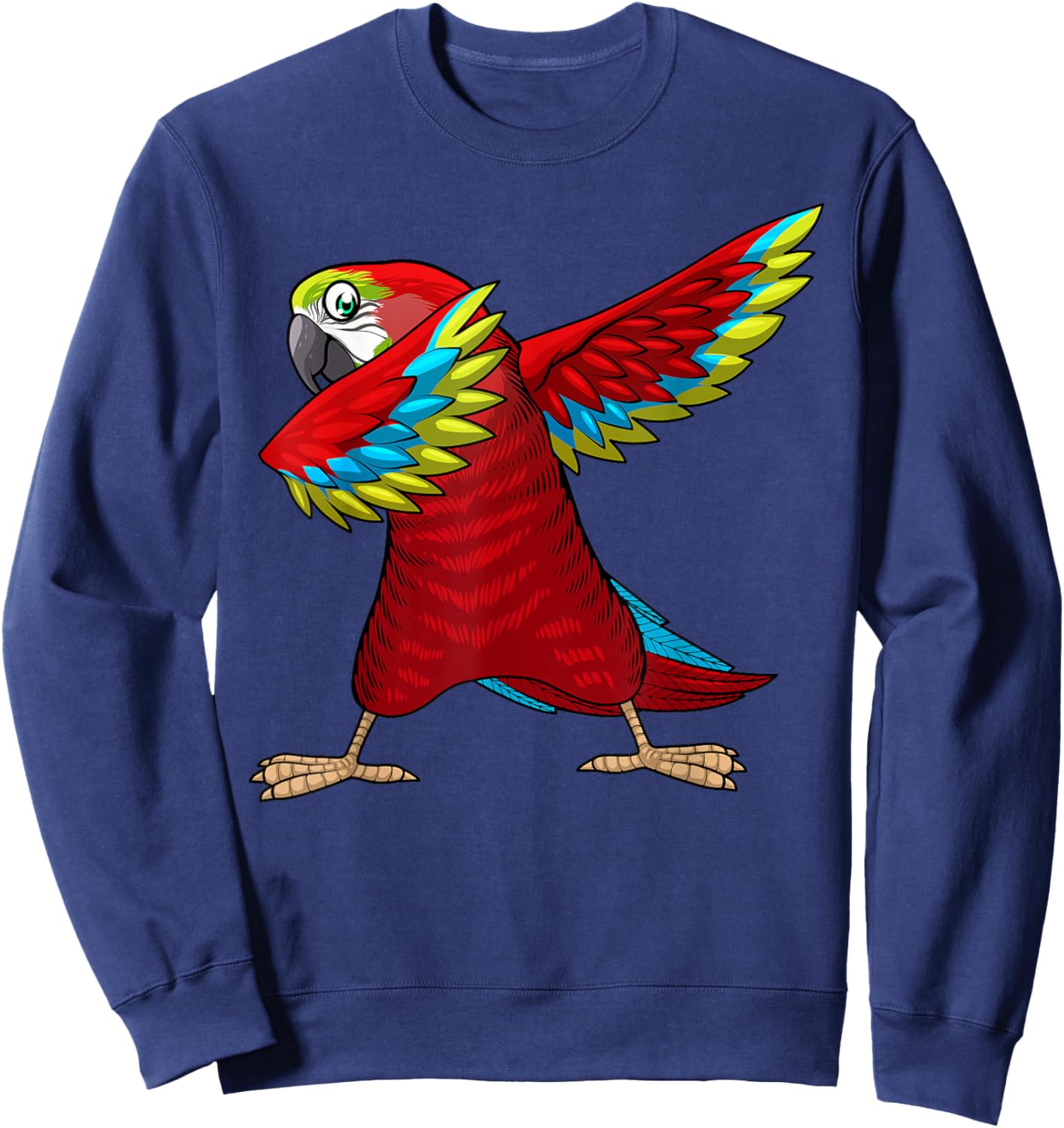Cool Parrot Art Women Tropical Pet Bird Parrot Lover Sweatshirt - Sweatshirt | Navy