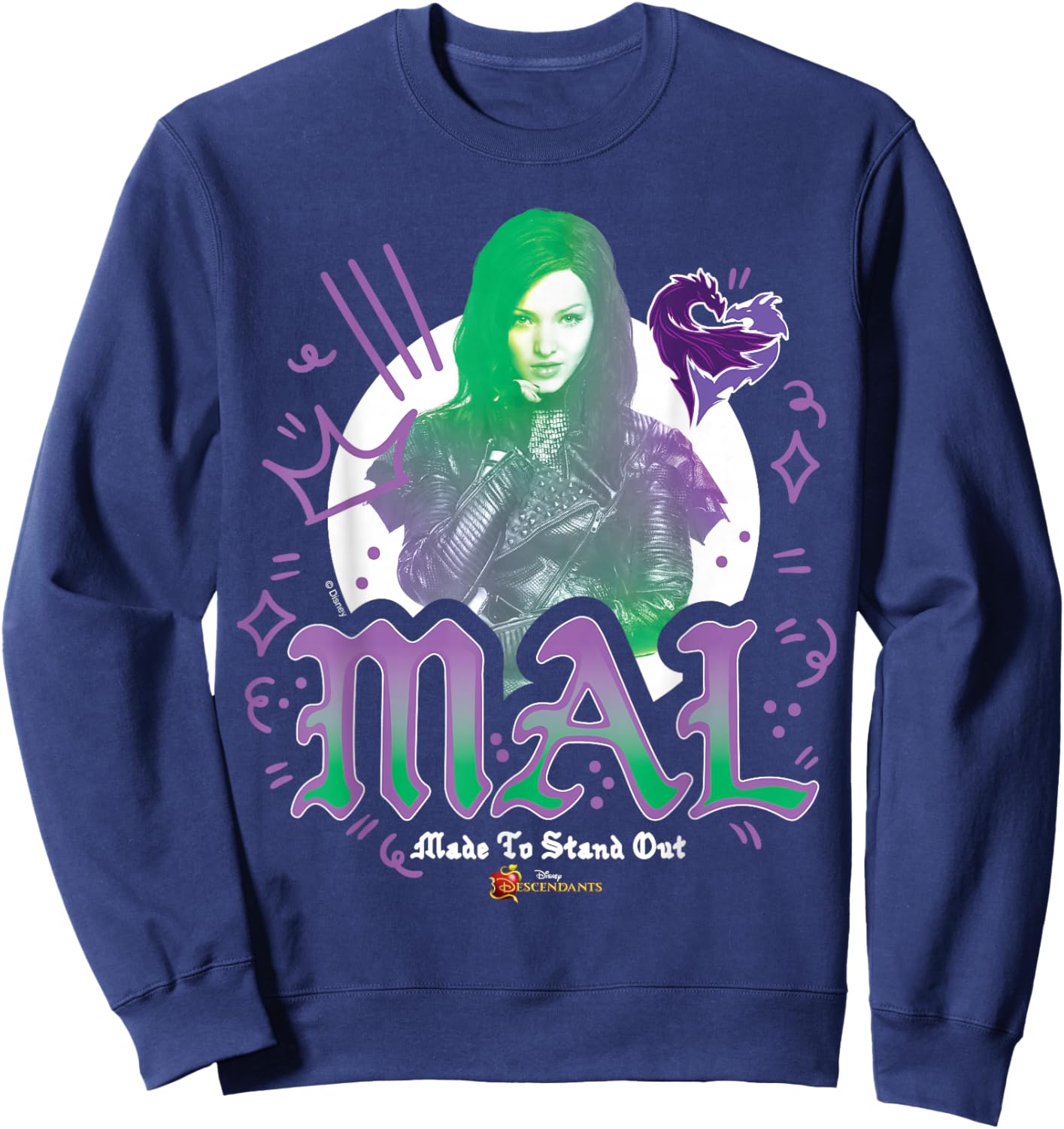 Descendants - Mal Made to Stand Out Sweatshirt - Sweatshirt | Navy