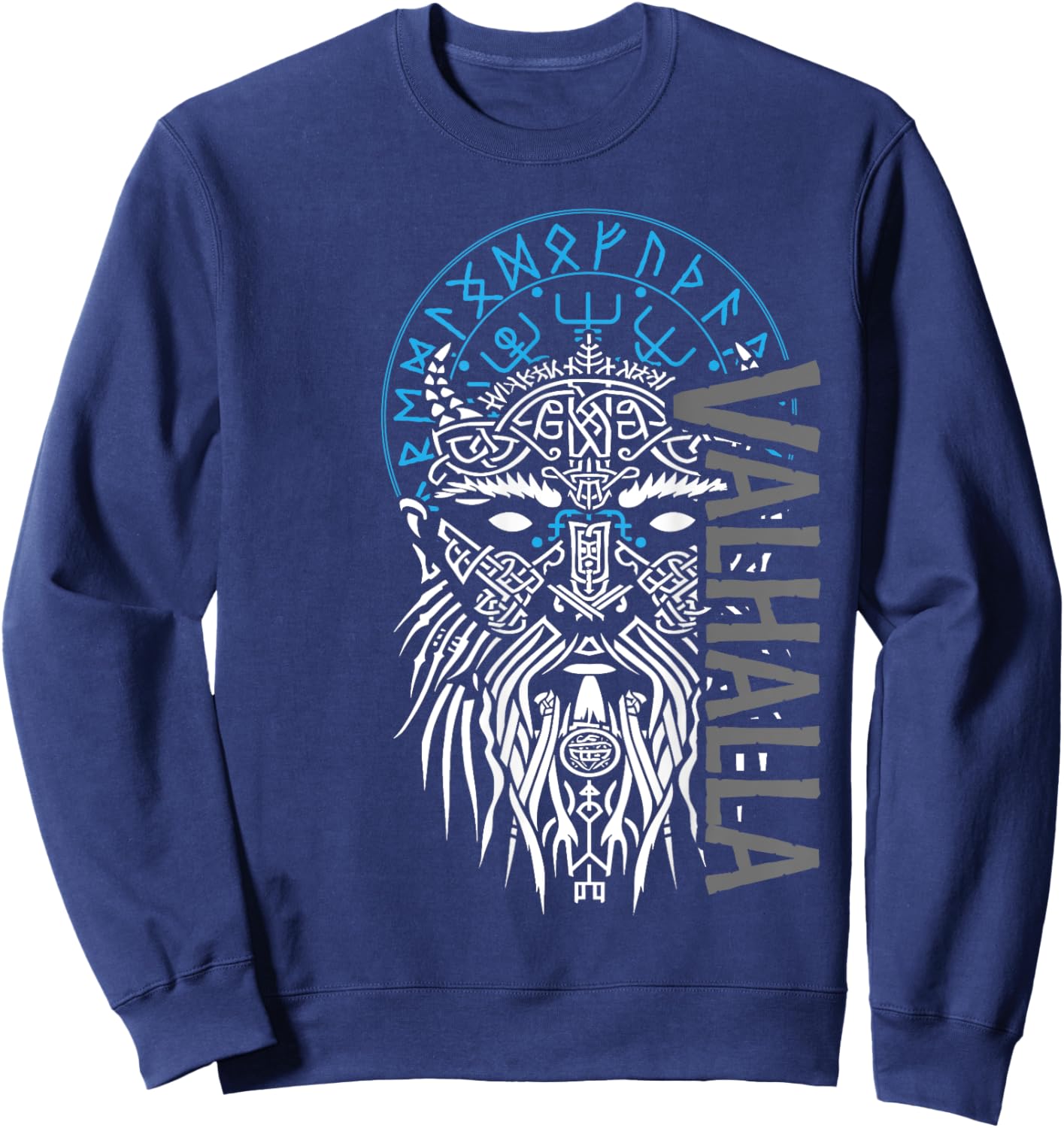 Valhalla & Viking Compass - Odin Design Sweatshirt - Sweatshirt | Navy