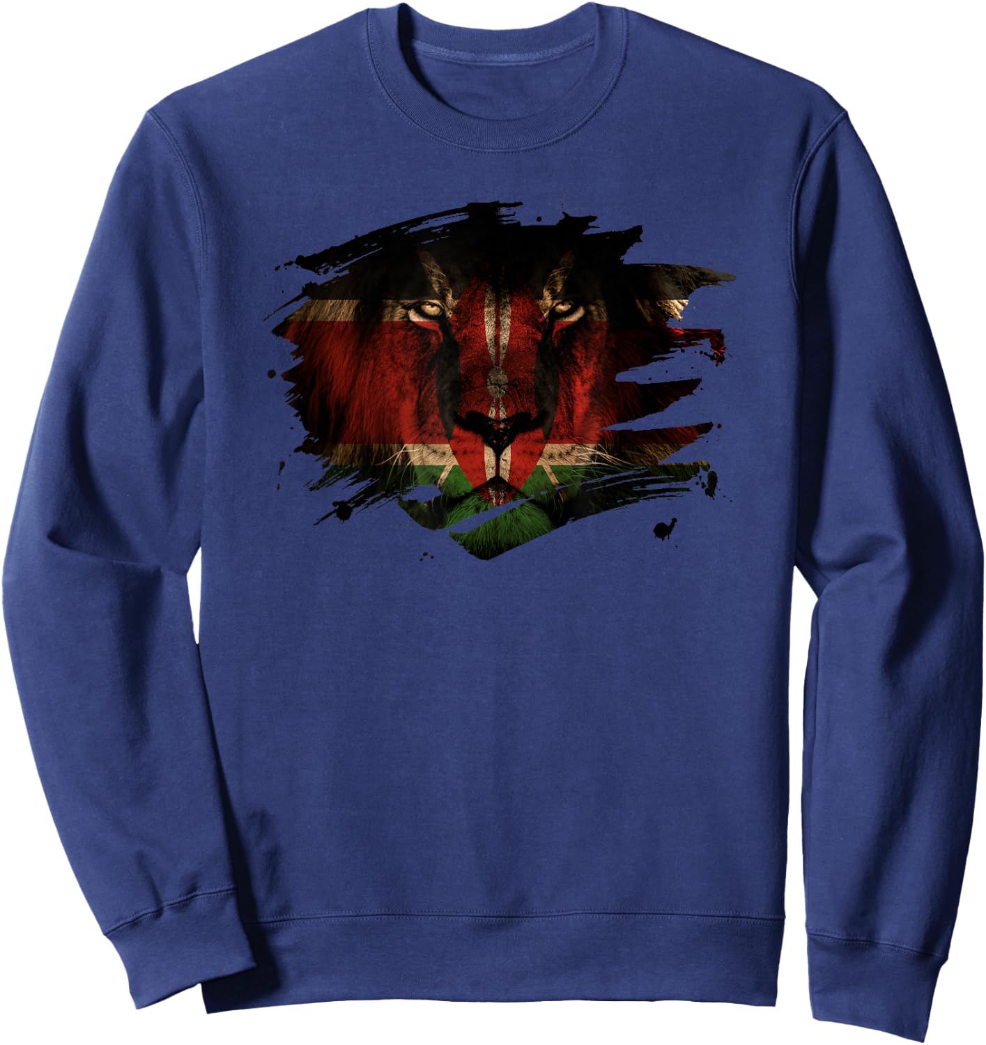 Kenya Flag and Lion - Kenyan Pride Sweatshirt - Sweatshirt | Navy