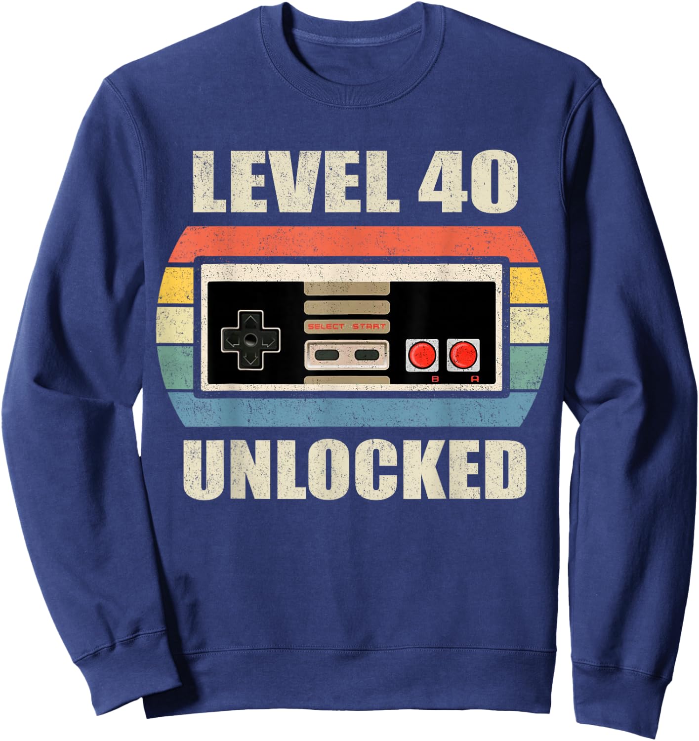 Unlocked Level 40 Birthday Men Women Video Game Controller Sweatshirt - Sweatshirt | Navy