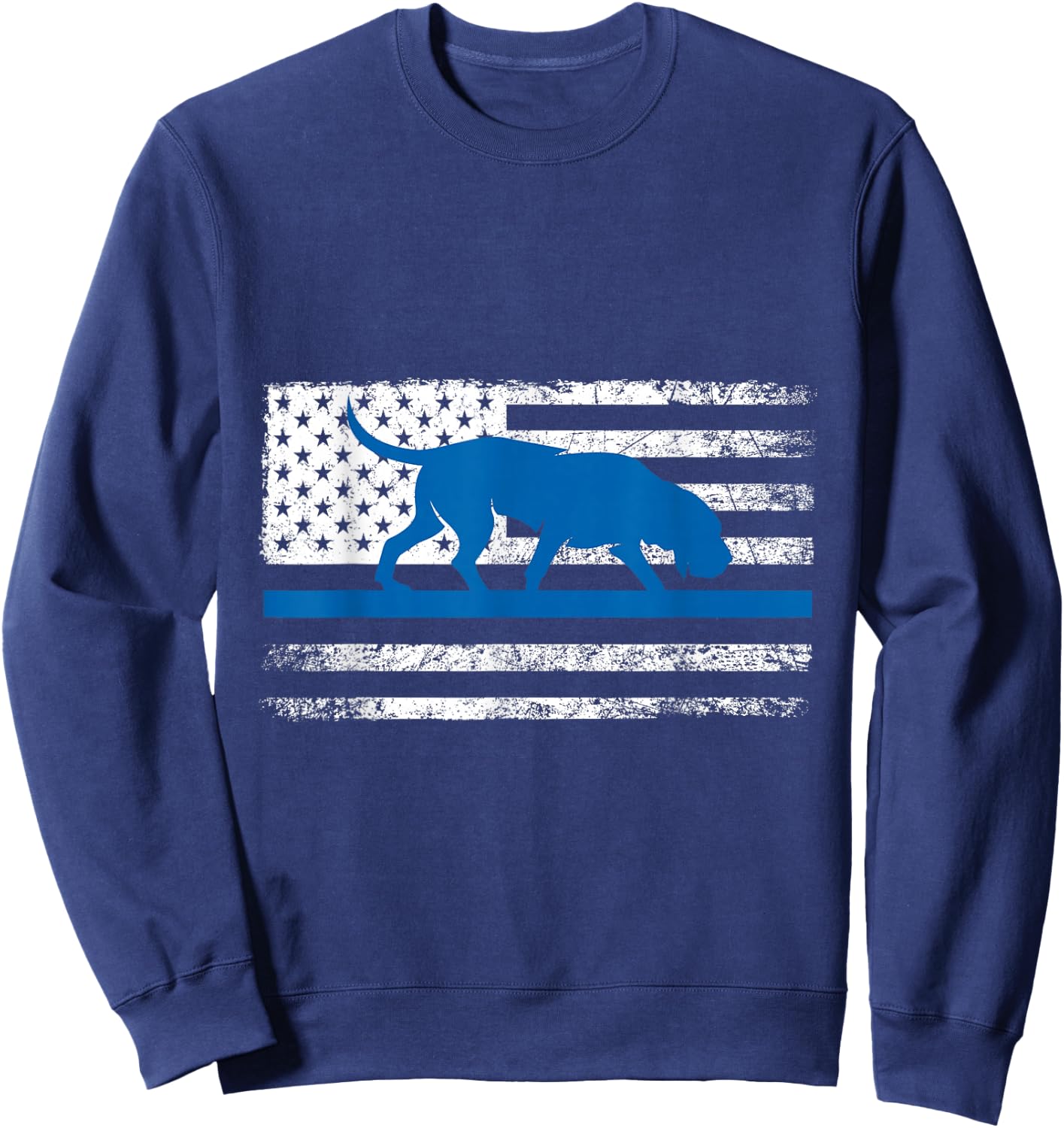 Bloodhound K9 Police Officer USA Flag Thin Blue Line Gift Sweatshirt - Sweatshirt | Navy