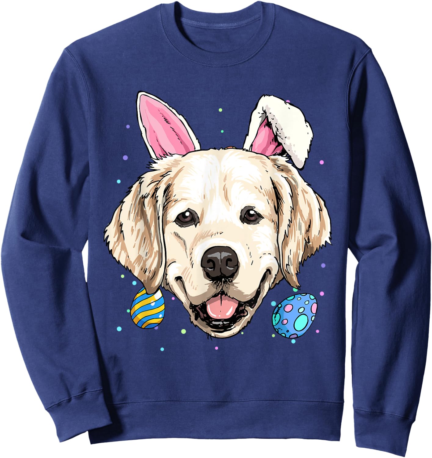 Happy Easter Bunny Golden Retriever Puppy Animal Dog Lover Women Kids Sweatshirt - Sweatshirt | Navy