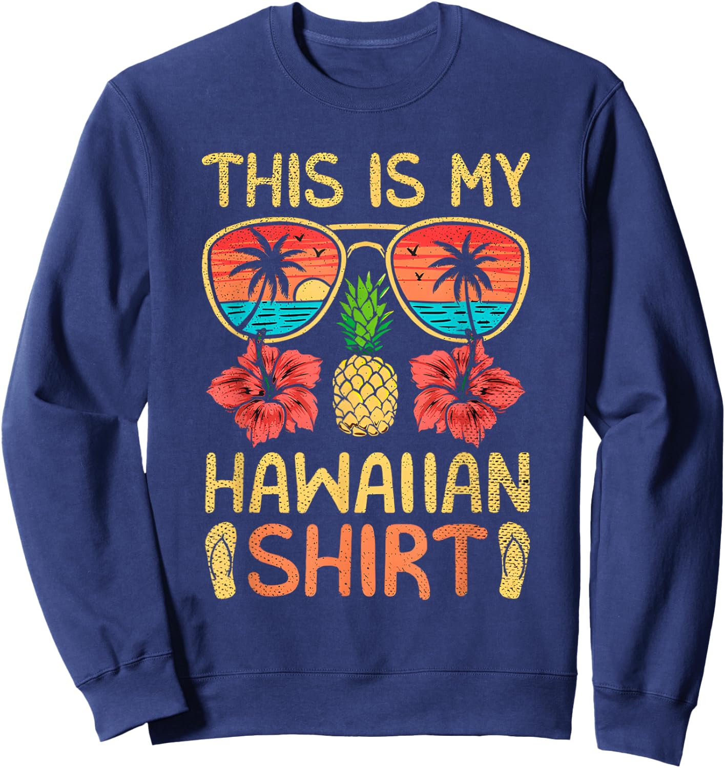Tropical Flowers Sweatshirt - Sweatshirt | Navy