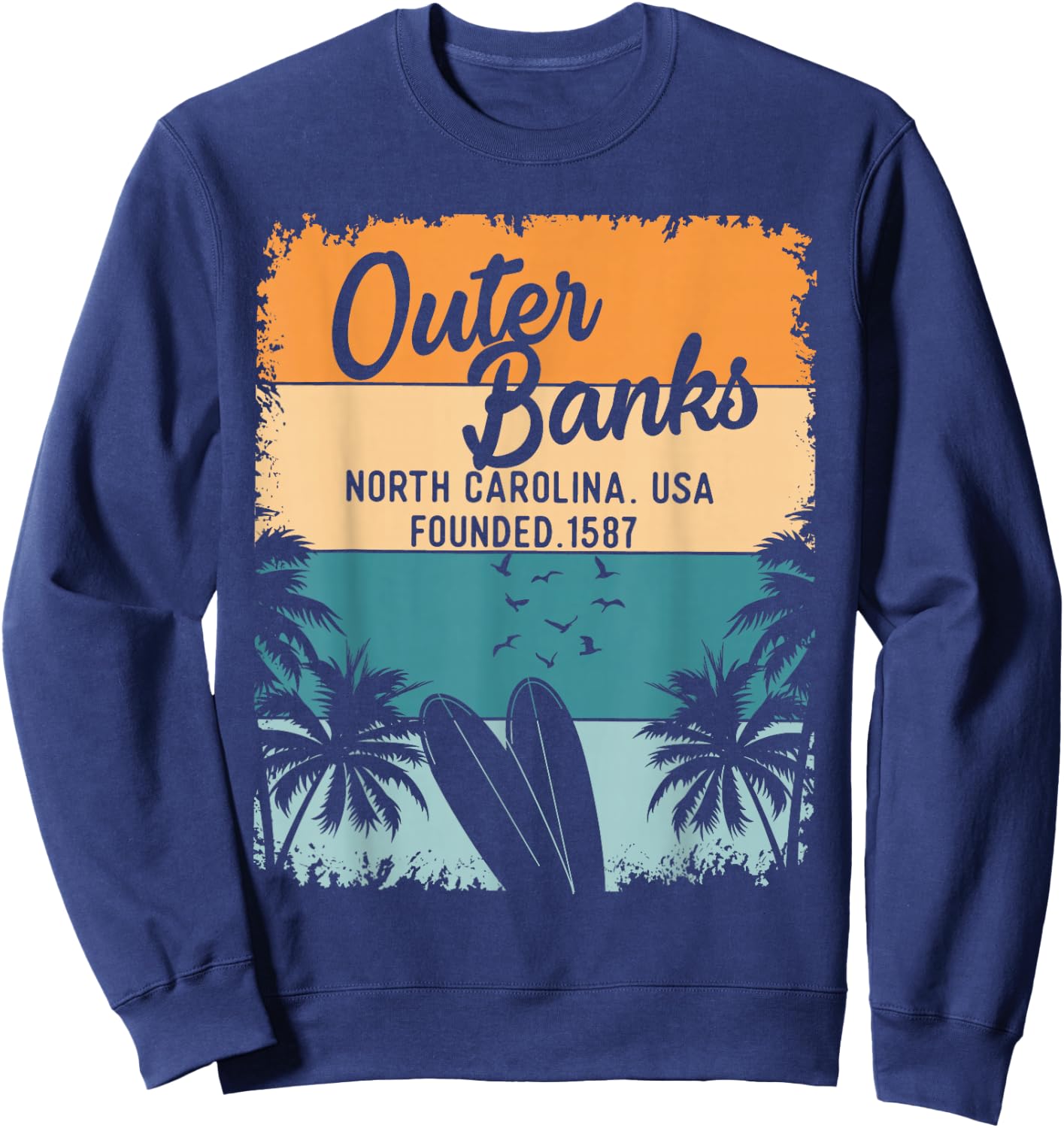 Outer Banks Shirts Men Women OBX North Carolina NC Sweatshirt - Sweatshirt | Navy