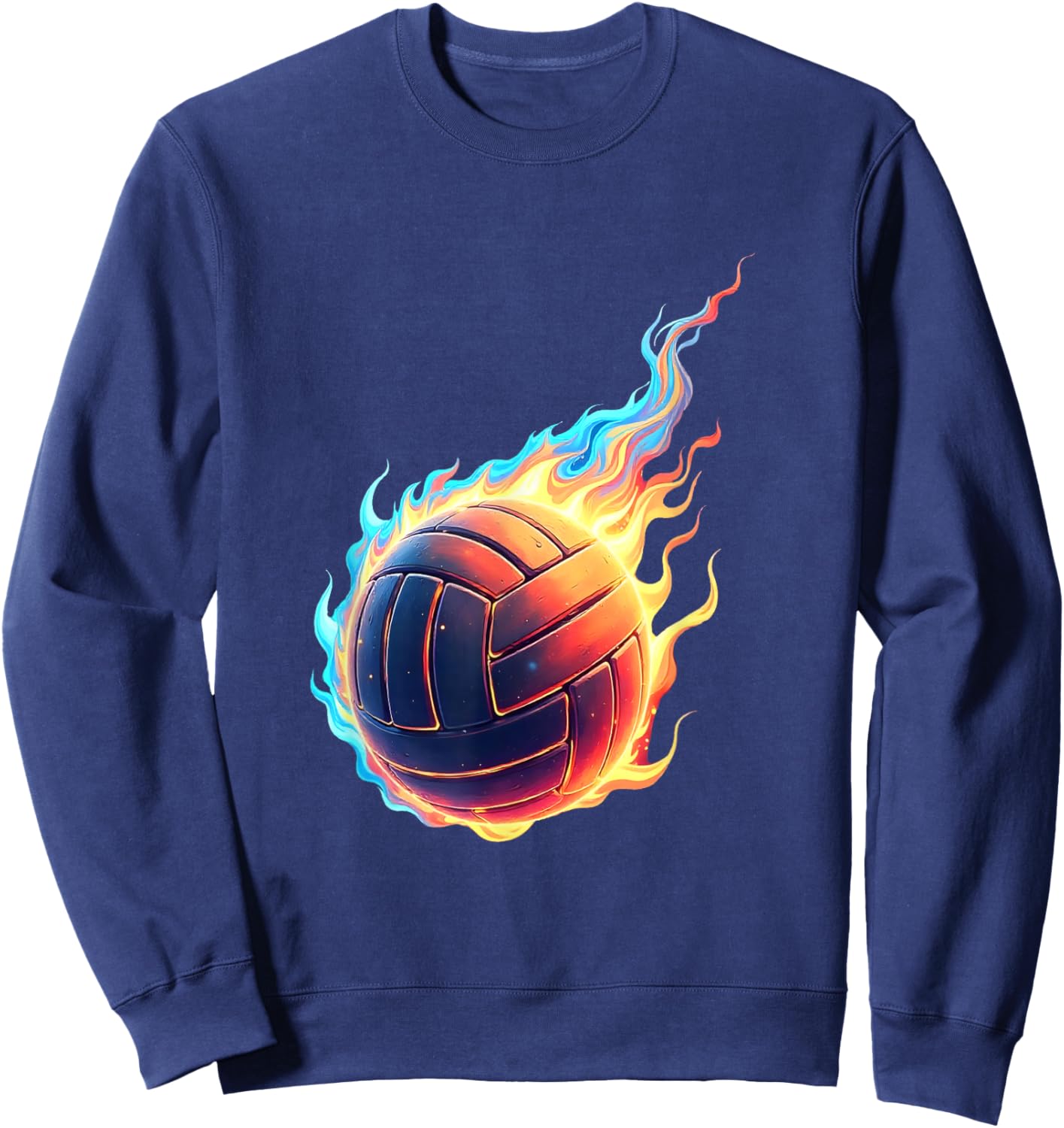 Volleyball Shirt - Fire Volleyball Player Sweatshirt - Sweatshirt | Navy