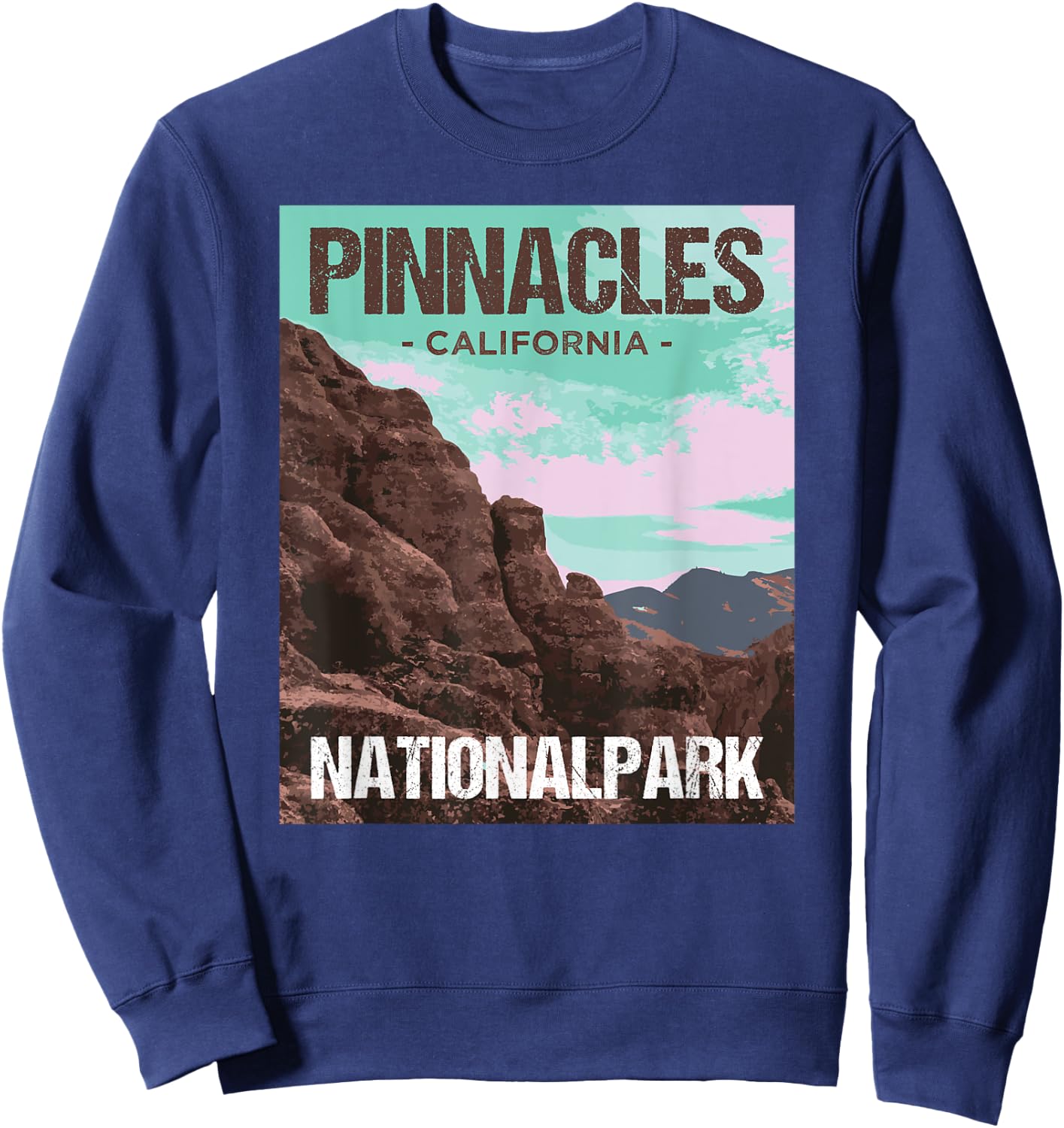 Pinnacles National Park California Poster Design Sweatshirt - Sweatshirt | Navy