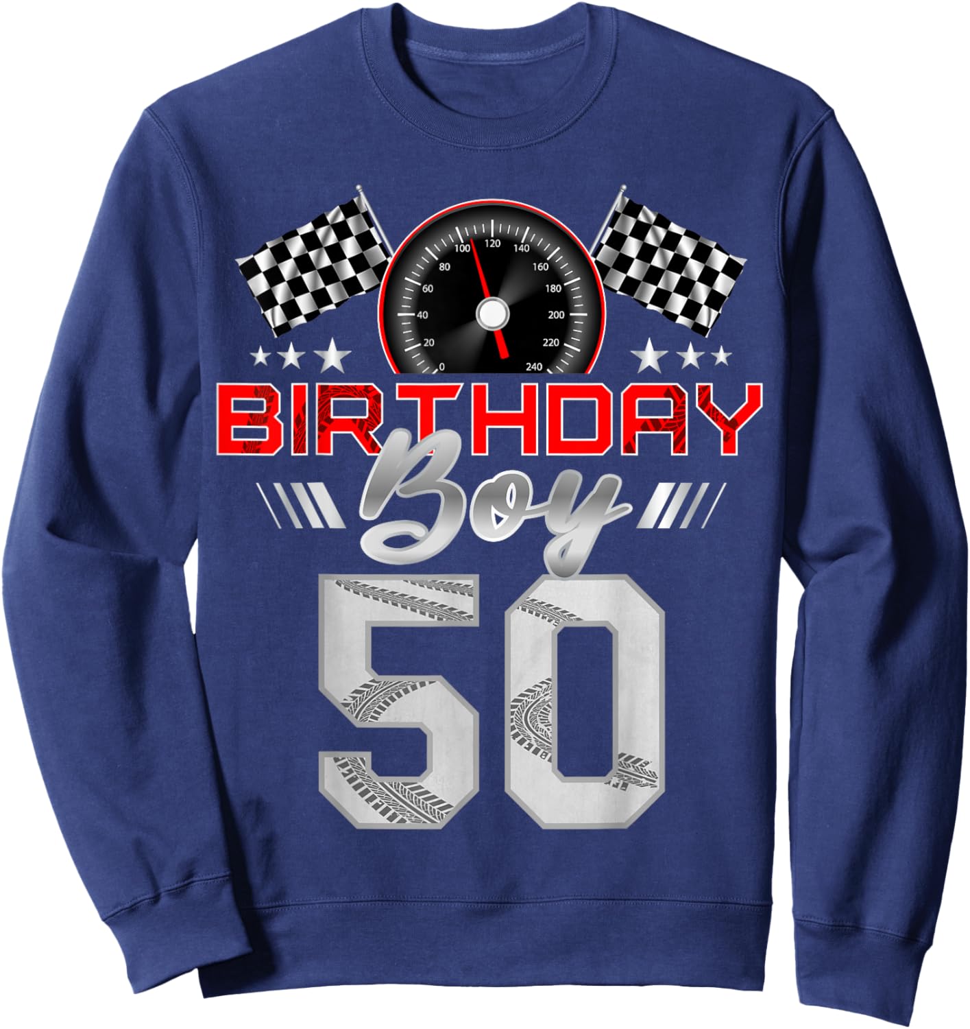 Racing Car 50th Birthday Boy Race Car 50 Year Old B-Day Sweatshirt - Sweatshirt | Navy