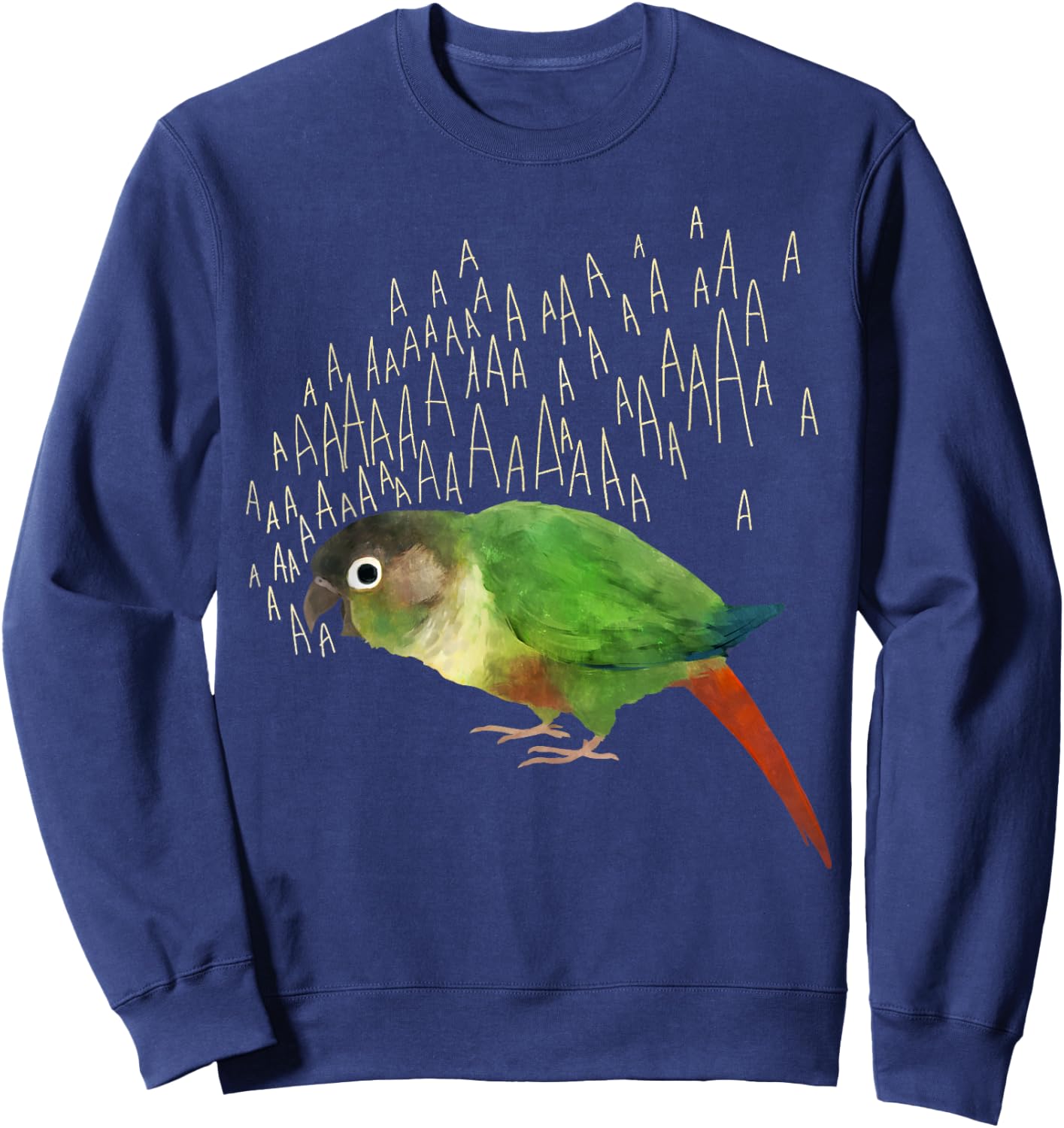 Screaming Green Cheek Conure Sweatshirt - Sweatshirt | Navy