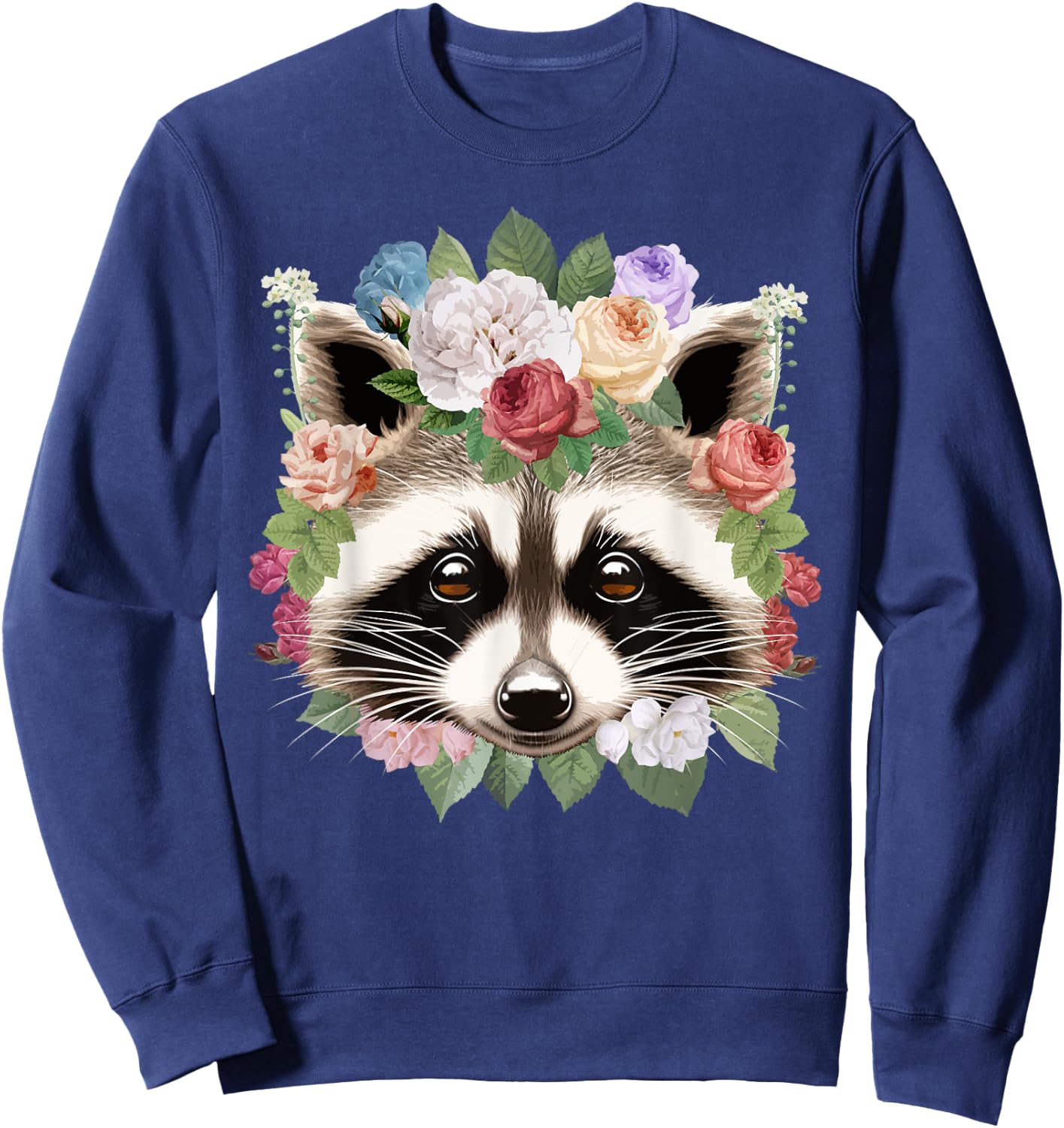 Cute Raccoon Art Girls Kids Racoon Lover Raccoon Sweatshirt - Sweatshirt | Navy