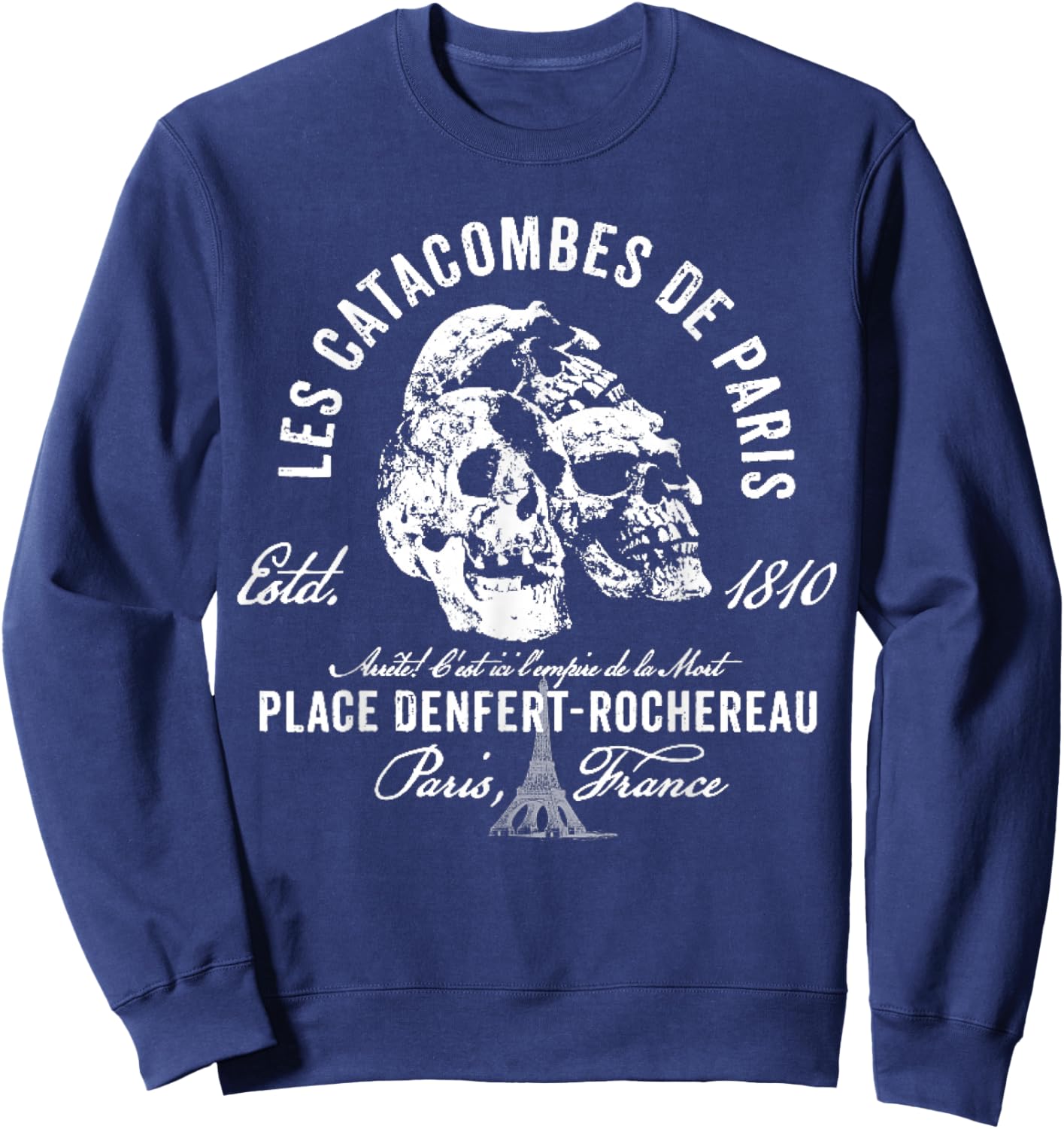 Vintage Paris Catacombs 1810 Sweatshirt - Sweatshirt | Navy