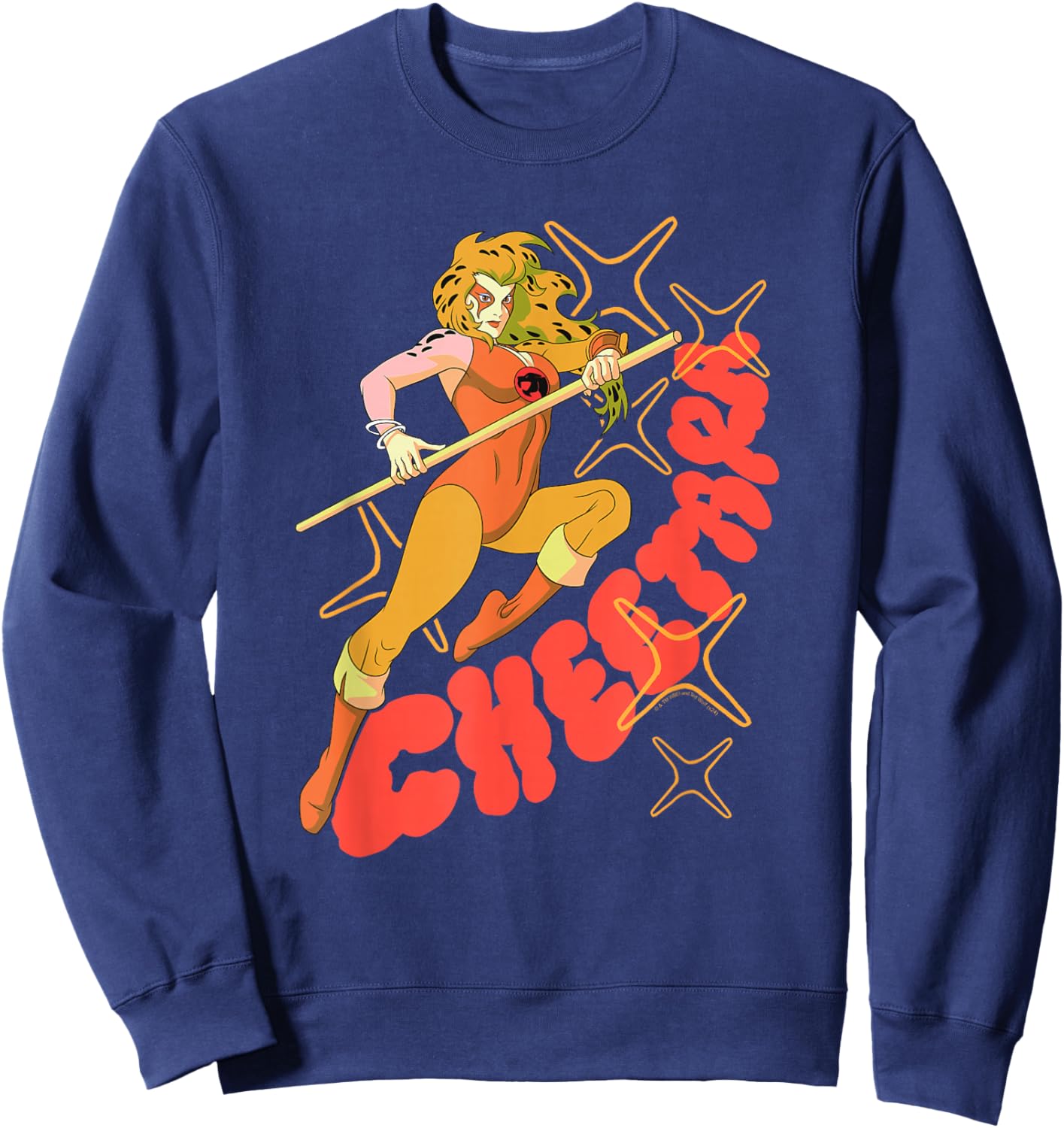 Ripple Junction x Thundercats Cheetara Warrior Retro Cartoon , Small, Black Sweatshirt - Sweatshirt | Navy