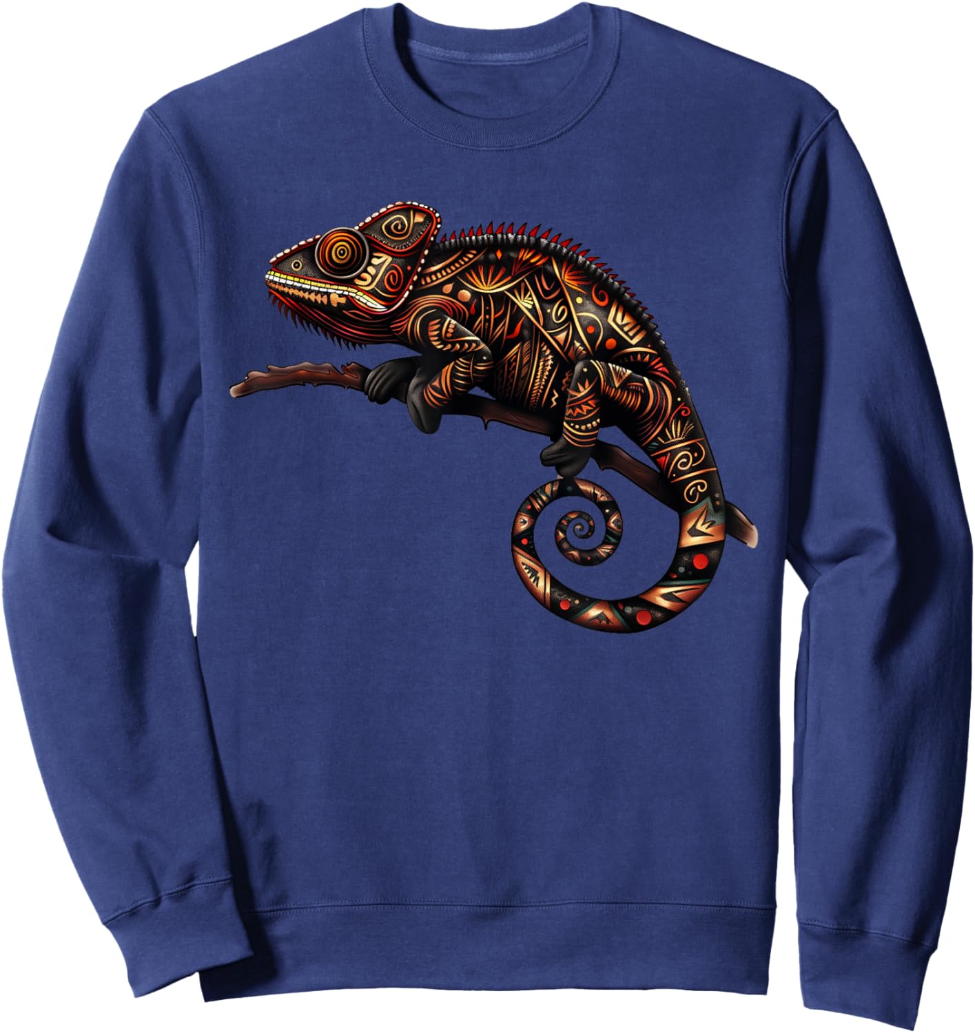 Tribal Hawaiian Chameleon Shirt - Hawaiian Tribal Sweatshirt - Sweatshirt | Navy