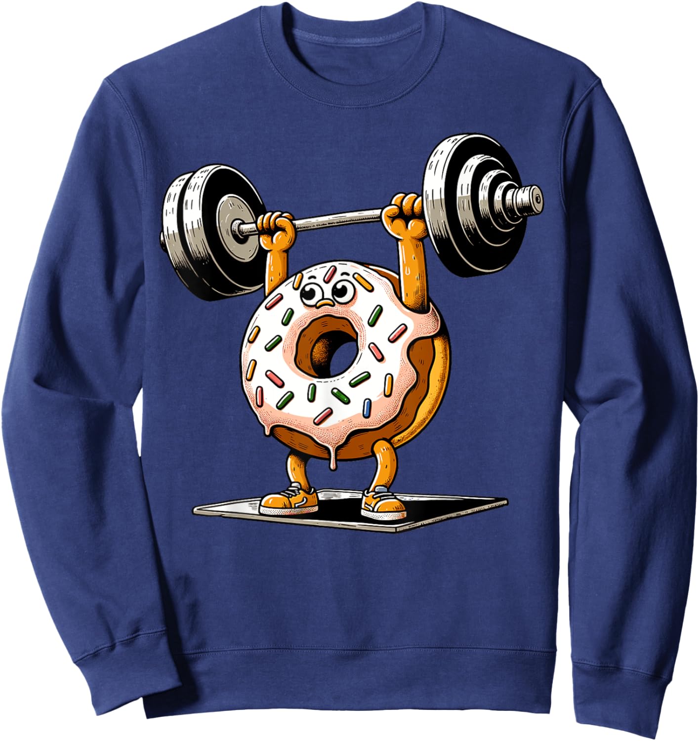 Weightlifting - Funny Fitness Workout Gym Donut Lover Sweatshirt - Sweatshirt | Navy