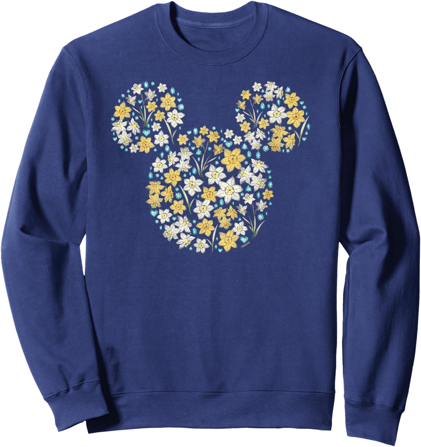 Disney Mickey Mouse March Birth Month Birthstone & Flowers Sweatshirt - Sweatshirt | Navy