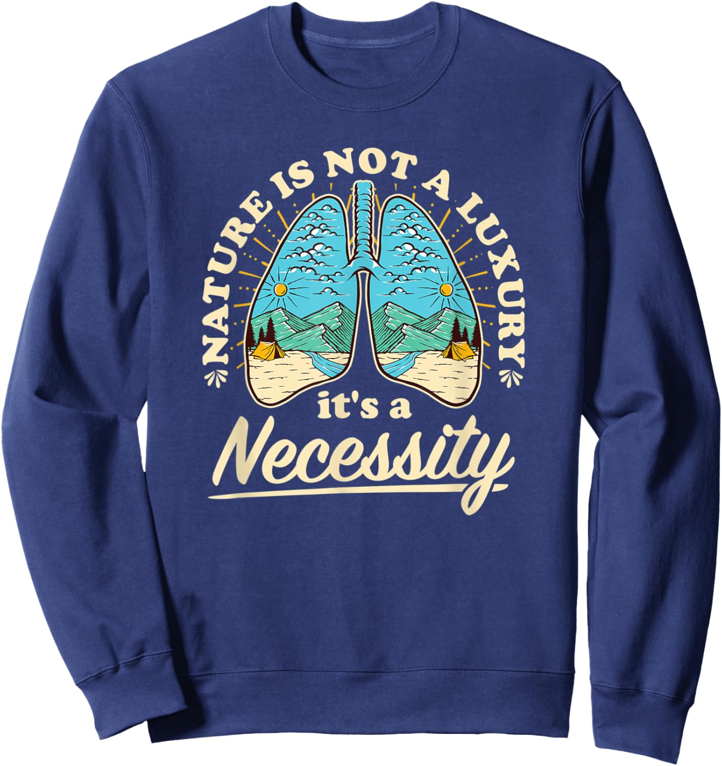 Nature Conservancy US National Park Camping Hiking Wildlife Sweatshirt - Sweatshirt | Navy