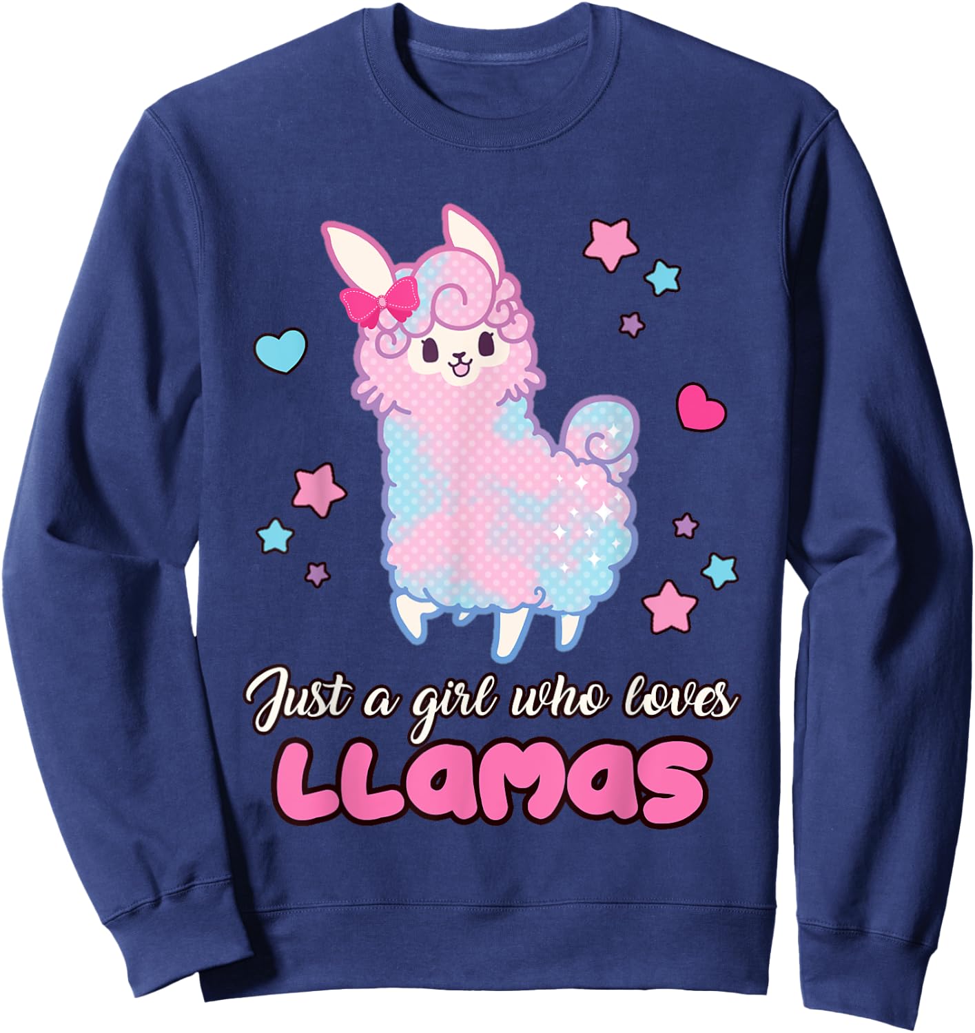 Llama Girl Shirt Just A Girl Who Loves Llamas Cute Sweatshirt - Sweatshirt | Navy