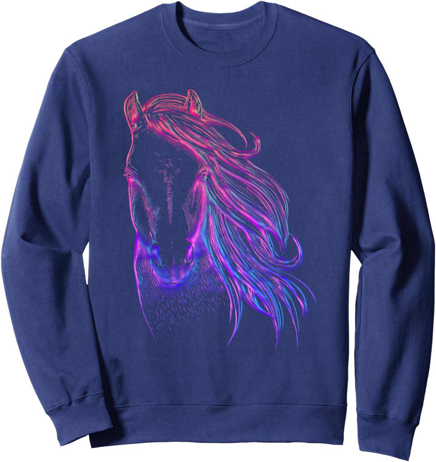 Riding solves most problems girls riding horses Sweatshirt - Sweatshirt | Navy