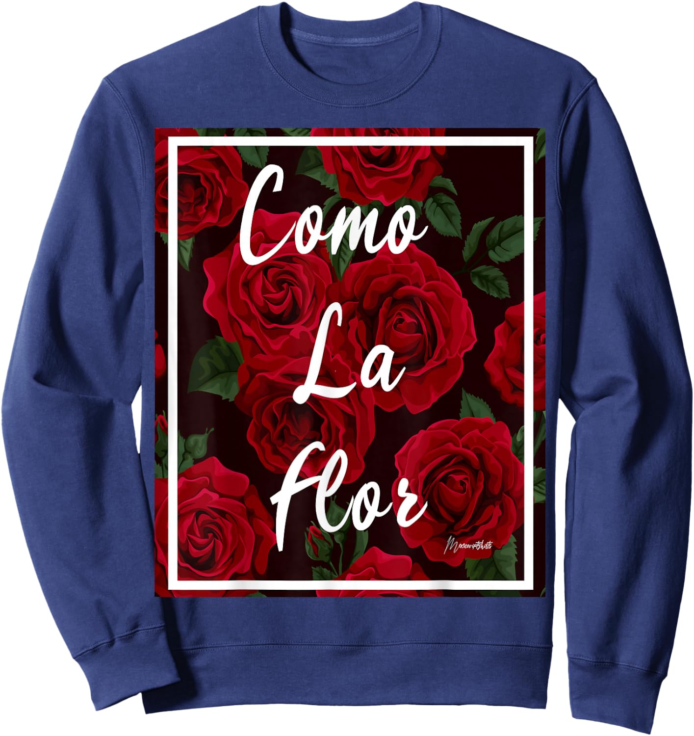 Como LA Flor RED Roses T Shirt Sweatshirt - Sweatshirt | Navy