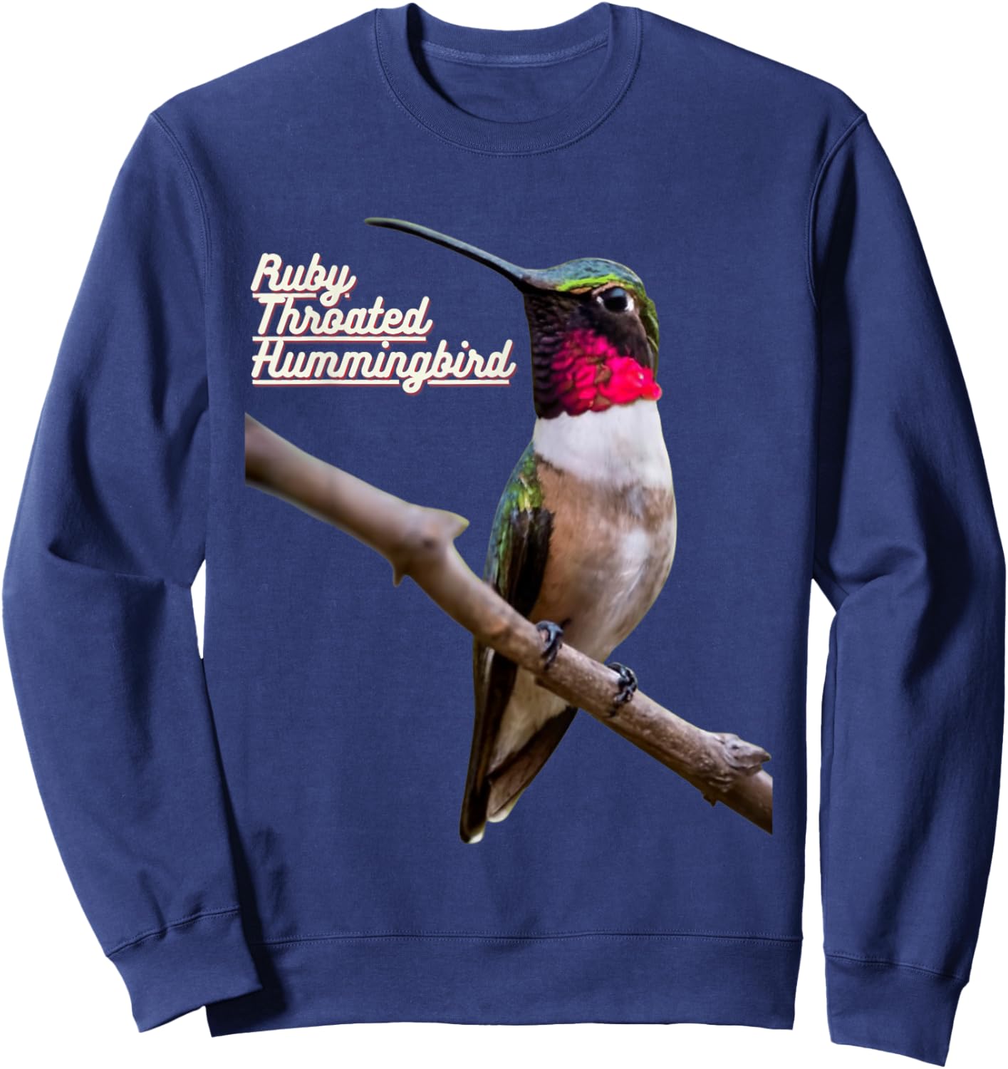 Ruby Throated Hummingbird Sweatshirt - Sweatshirt | Navy