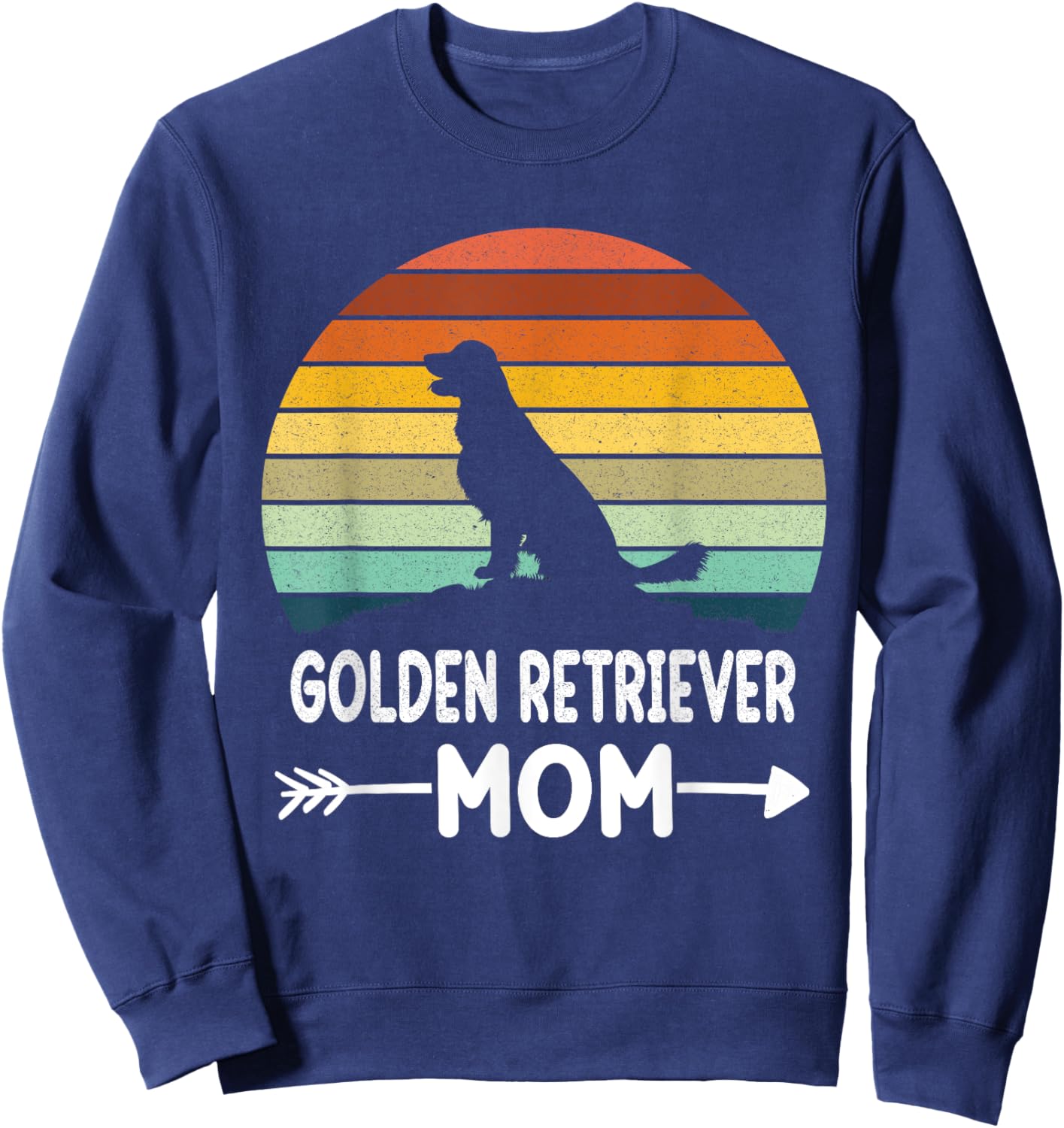Retro Golden Retriever Mom Gifts Golden Retriever Daddy Dog Women Girls Kids Sweatshirt - Sweatshirt | Navy
