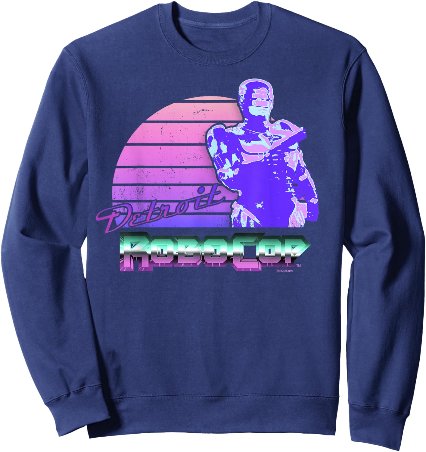 Robocop Detroit Retro-Style Portrait Sweatshirt - Sweatshirt | Navy