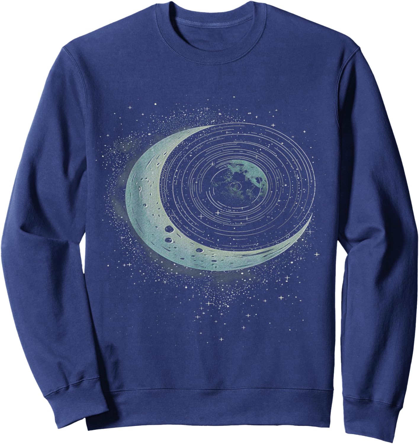 Vinyl Record Moon Sweatshirt - Sweatshirt | Navy