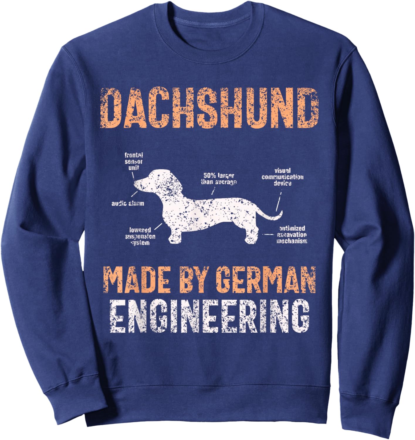 Dachshund German Engineering Art Master Puppy Dachshund Sweatshirt - Sweatshirt | Navy