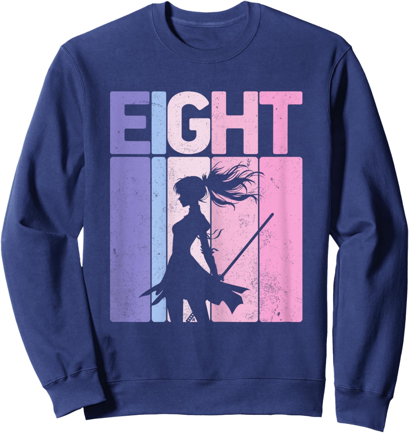 Eight Years Old Martial Arts Ninja 8th Birthday Party Girls Sweatshirt - Sweatshirt | Navy