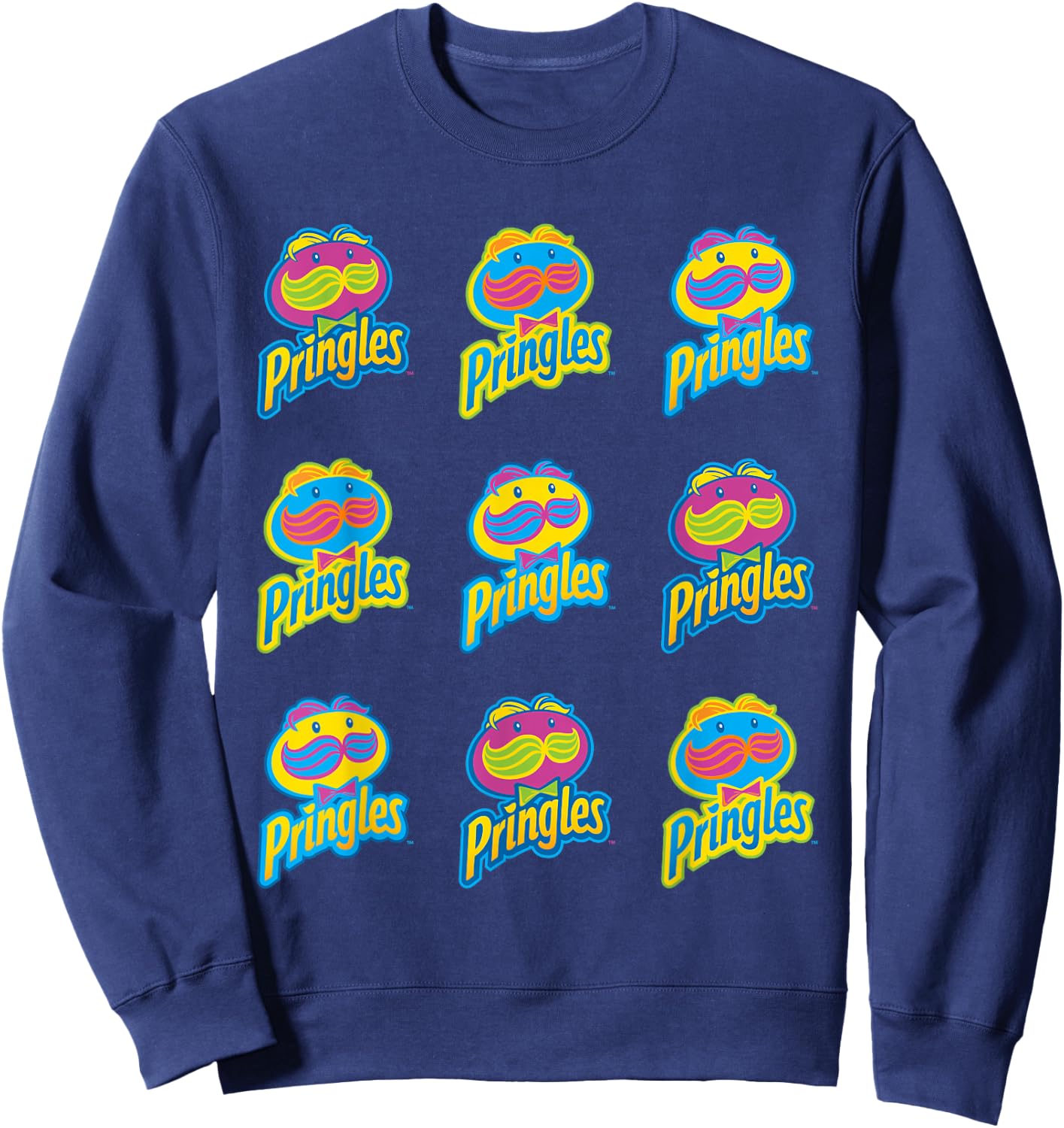 Pringle's Neon Logo Pattern T Shirt Sweatshirt - Sweatshirt | Navy