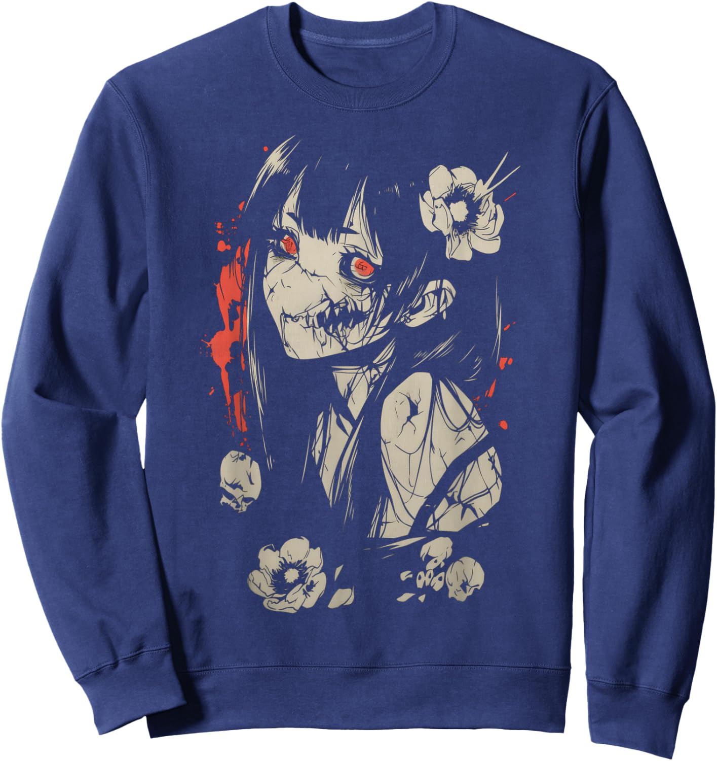 Horror Anime Manga | Japan Japanese Creepy Kawaii Goth Sweatshirt - Sweatshirt | Navy